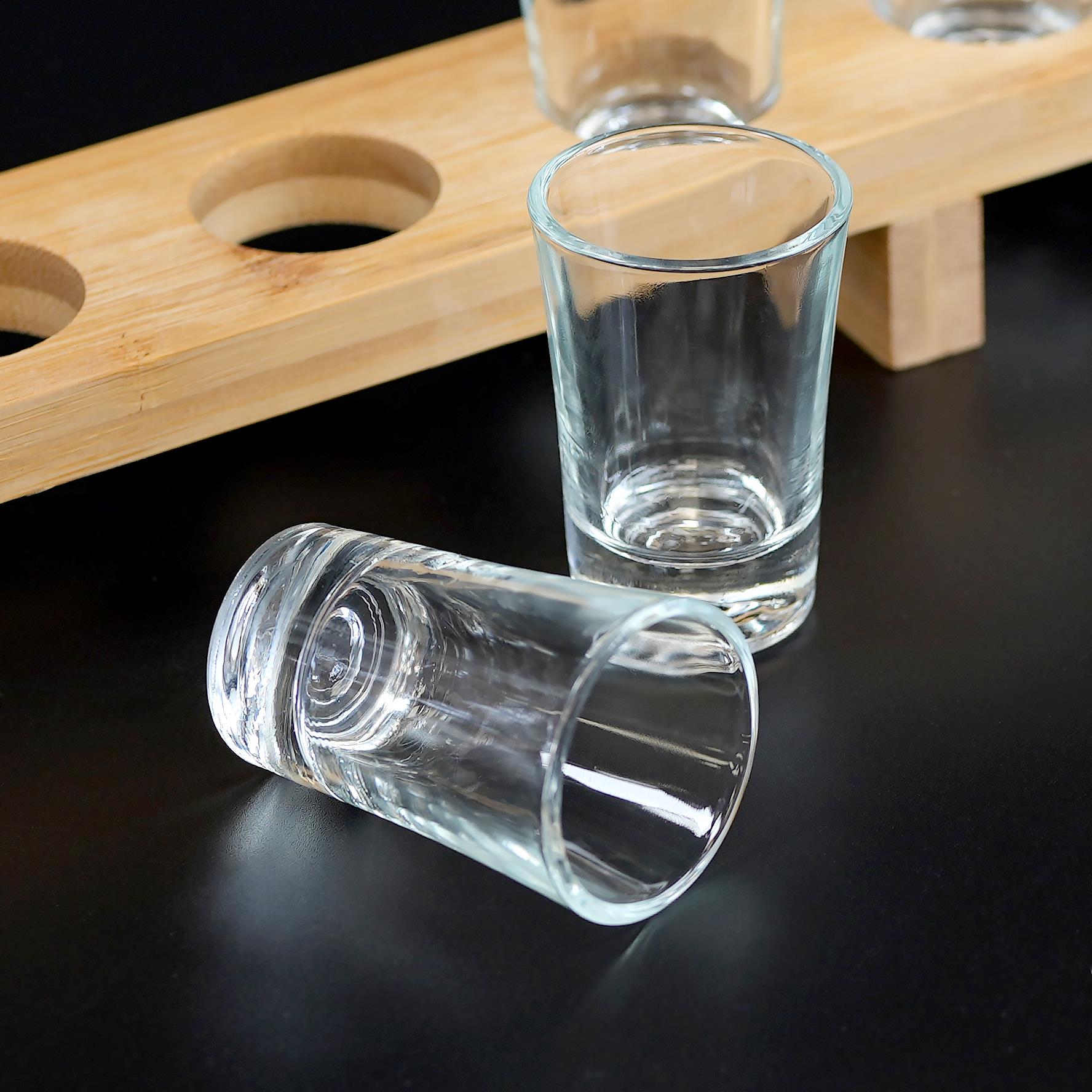 Set of 6 Shot Glasses with Wooden Holder - 40ml by GEEZY - The Magic Toy Shop