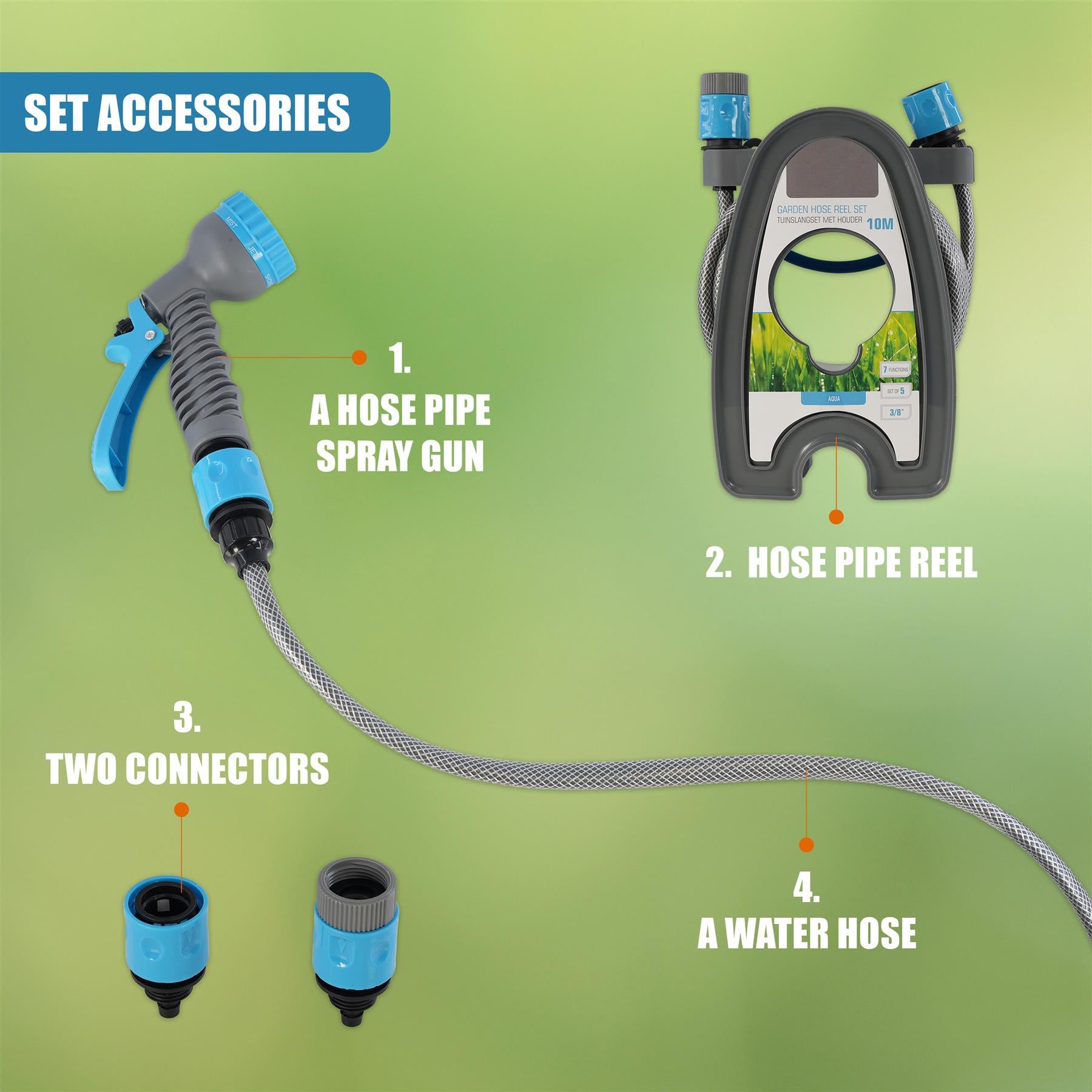 Garden Hose Reel Set - 5 Pcs by GEEZY - The Magic Toy Shop