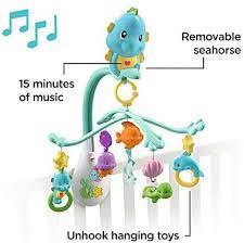 Fisher Price 3-in-1 Soothe and Play Seahorse Mobile, Baby Cot Mobile with Music and Sounds by Fisher Price - The Magic Toy Shop