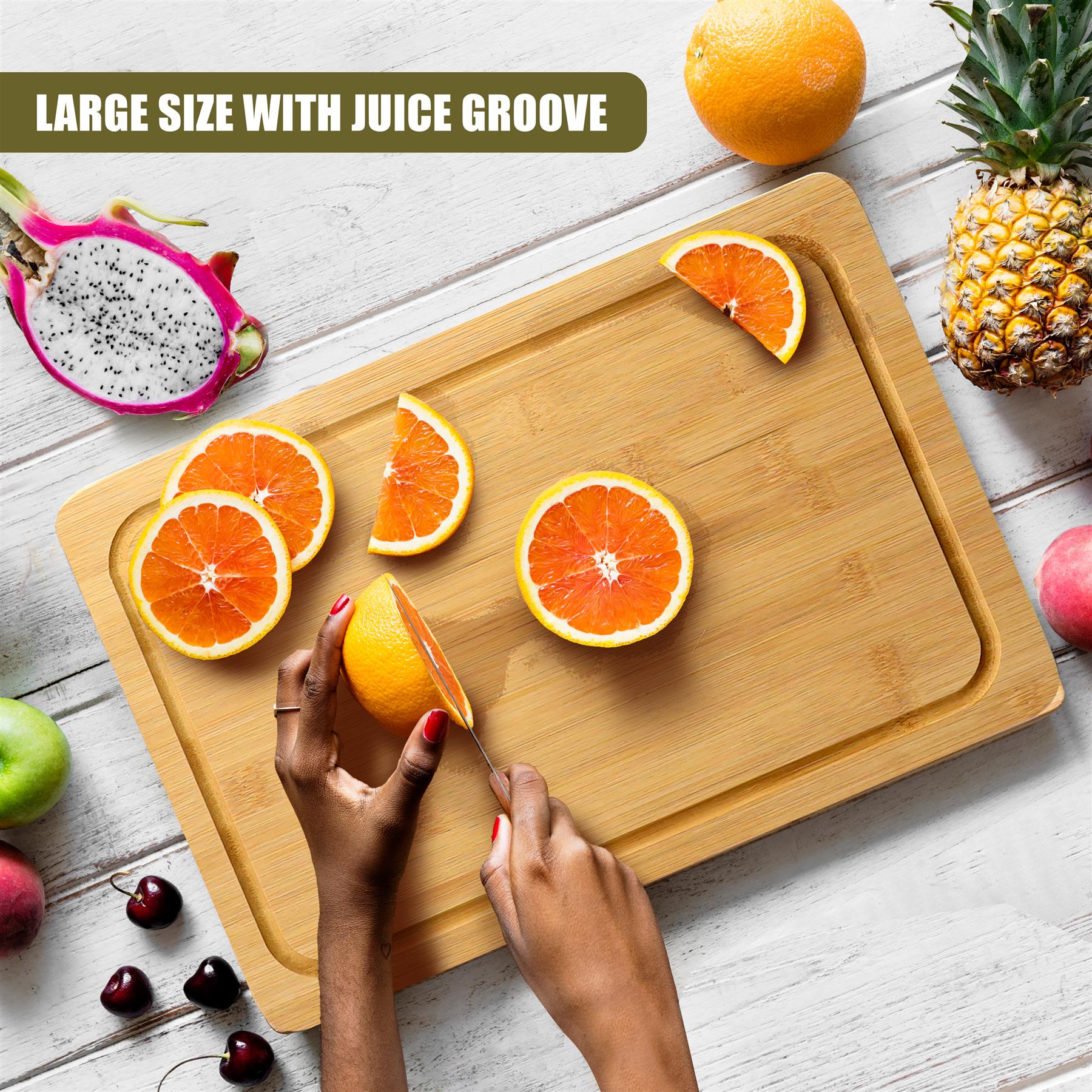 Large Bamboo Chopping Board 37x25cm by GEEZY - The Magic Toy Shop