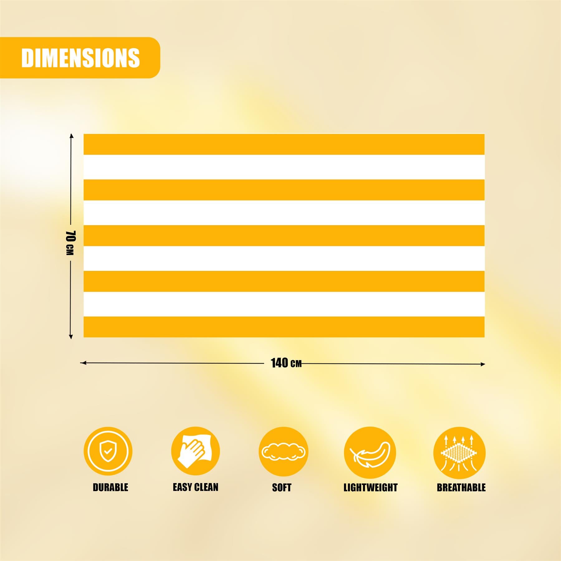 Beach Bath Towel Large Microfibre Orange Striped by GEEZY - The Magic Toy Shop