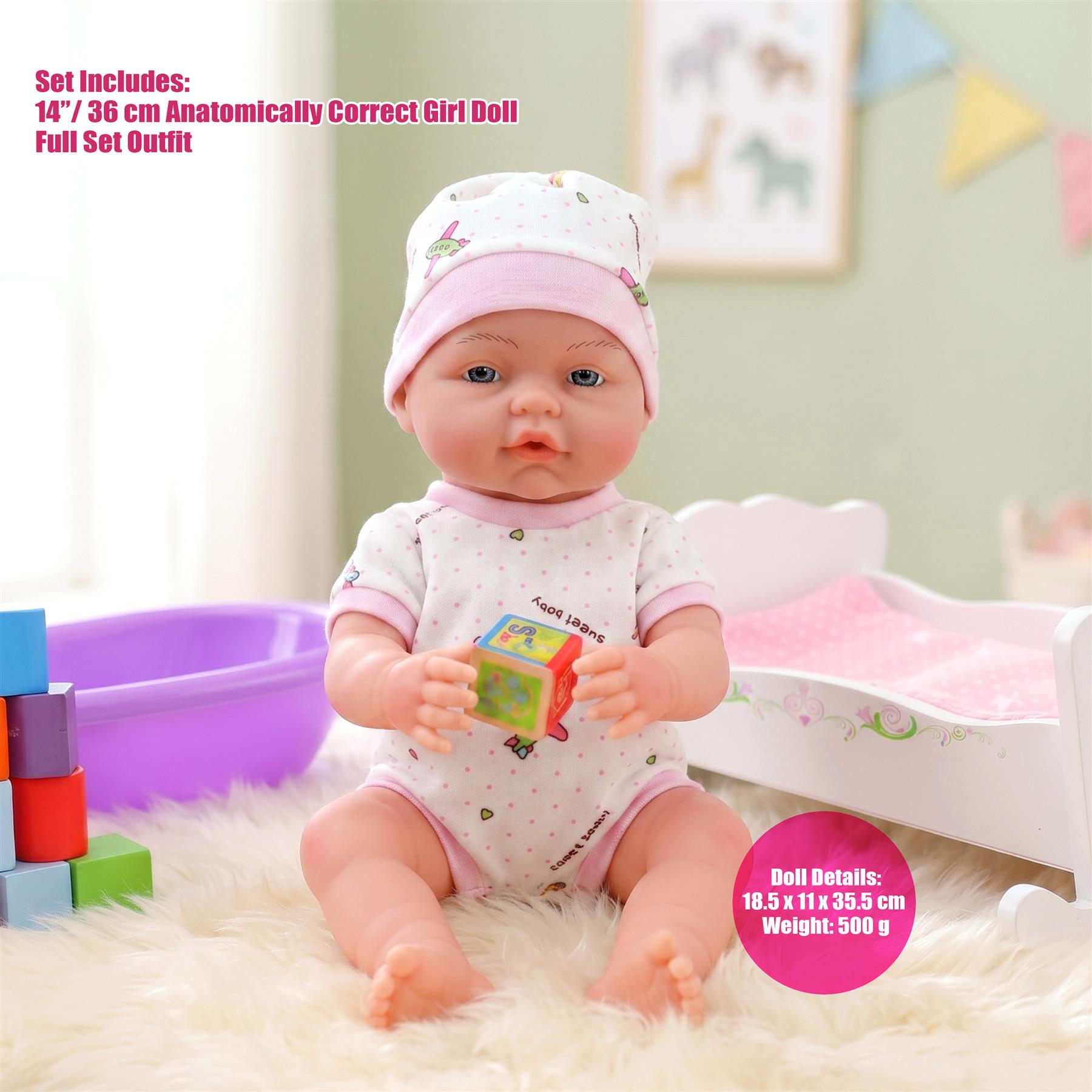 BiBi Anatomically Correct Girl Doll (36 cm / 14")