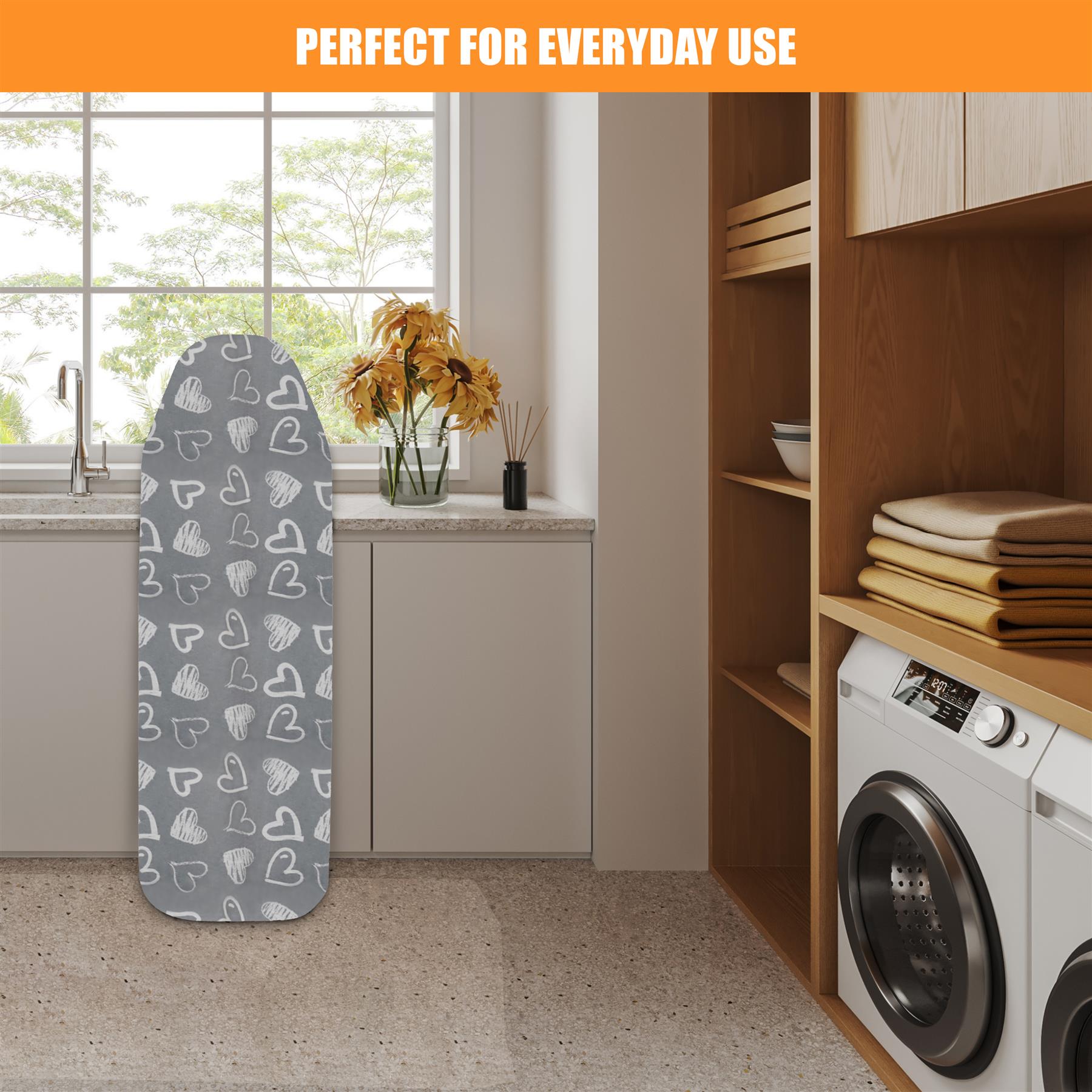 Ironing Board Cover - Grey Hearts (122 x 38 cm) by GEEZY - The Magic Toy Shop