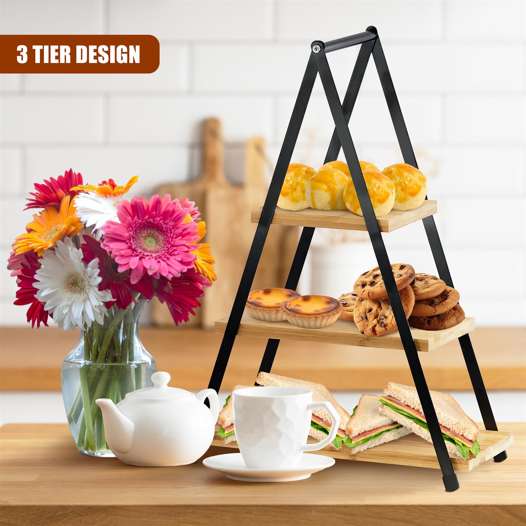 3 Tier Bamboo Serving Stand by GEEZY - The Magic Toy Shop