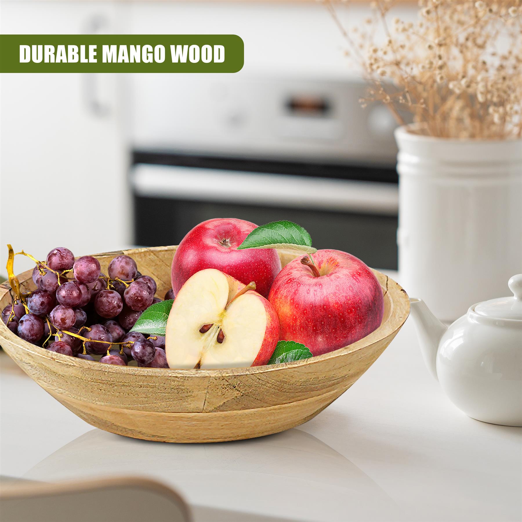 Wooden Mango Bowl 29cm by GEEZY - The Magic Toy Shop