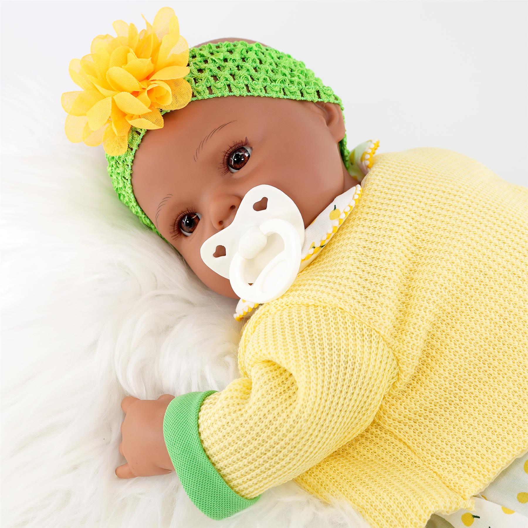 BiBi Black Doll Reborn Ethnic Girl "Dahlia" (50 cm / 20") by BiBi Doll - The Magic Toy Shop