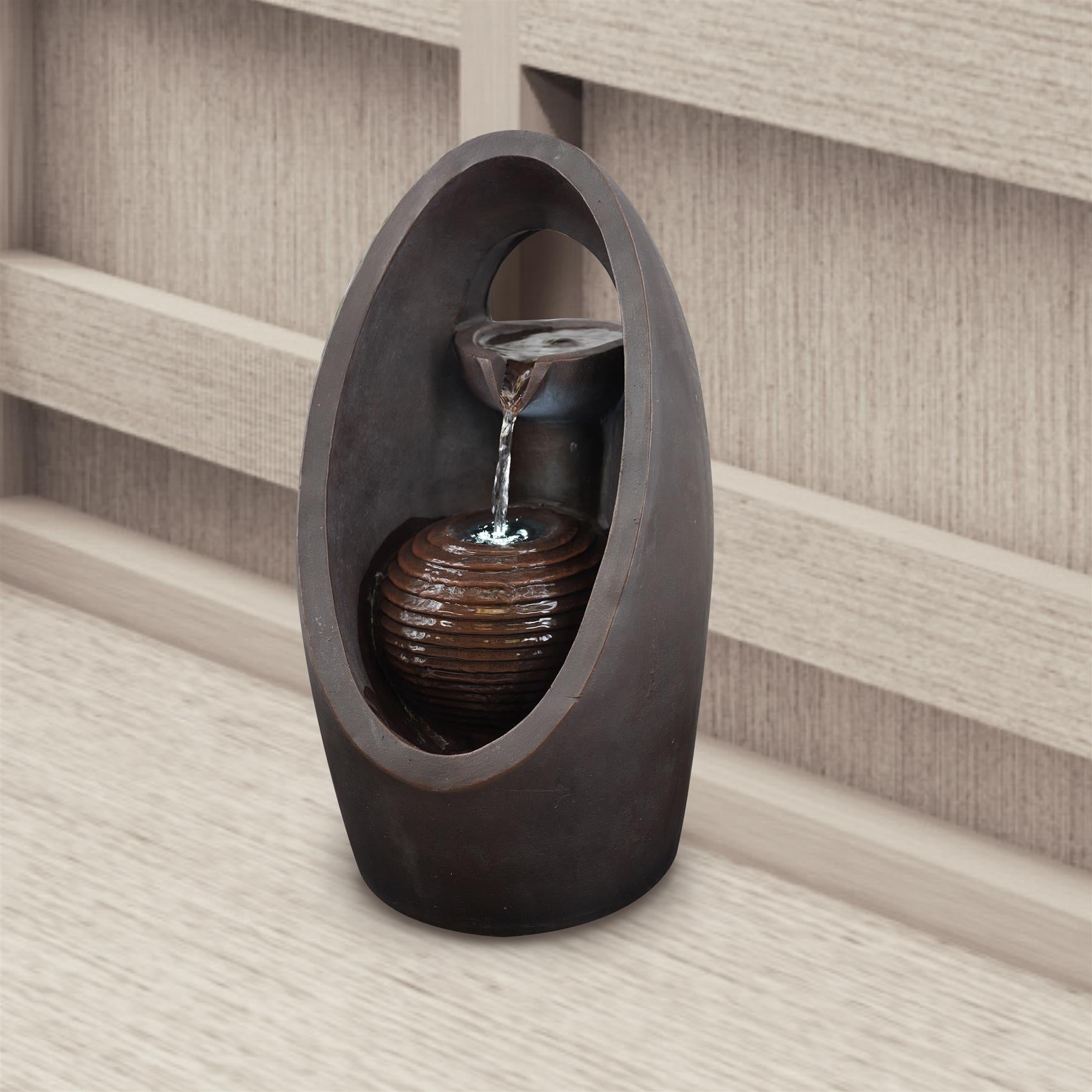 Oval Design Water Feature Outdoor With LED by GEEZY - The Magic Toy Shop