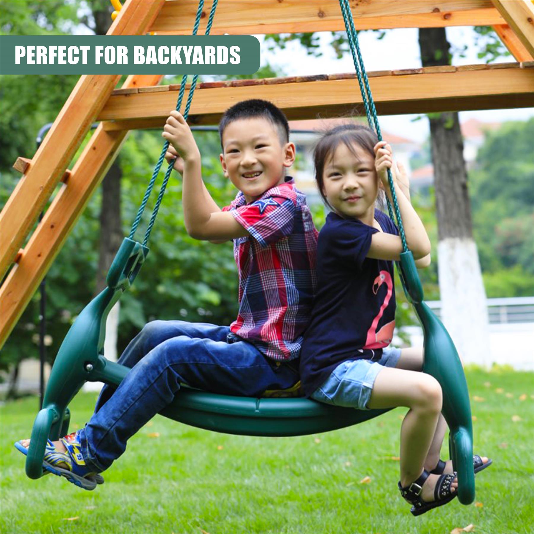 Tandem Swing with Two Seats by The Magic Toy Shop - The Magic Toy Shop