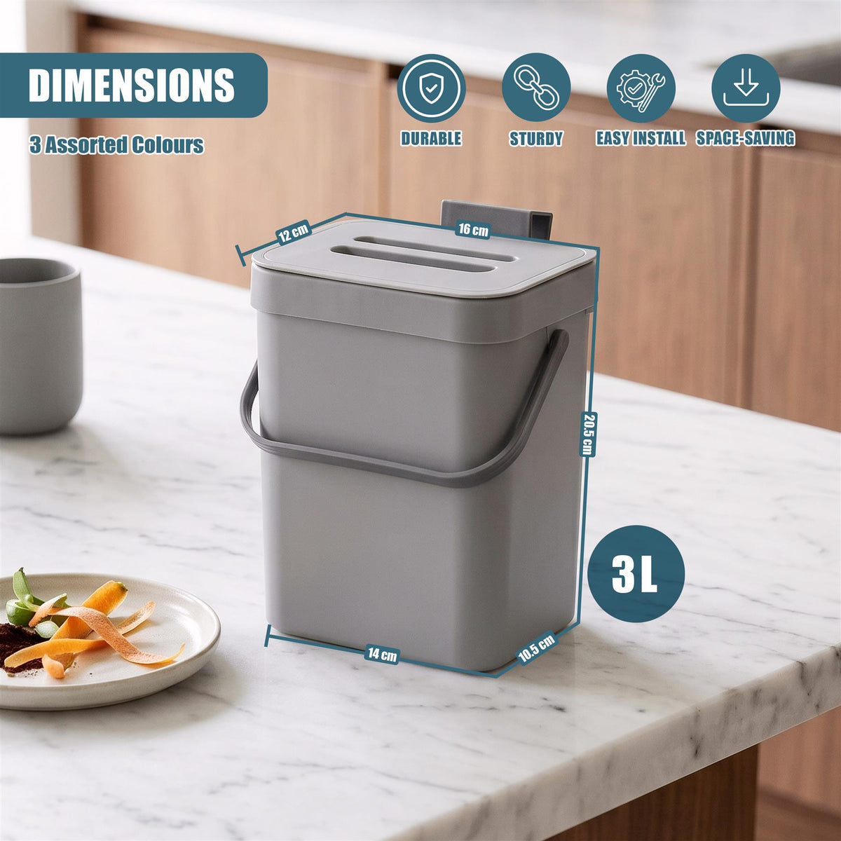 Hanging Waste Bin 3L
