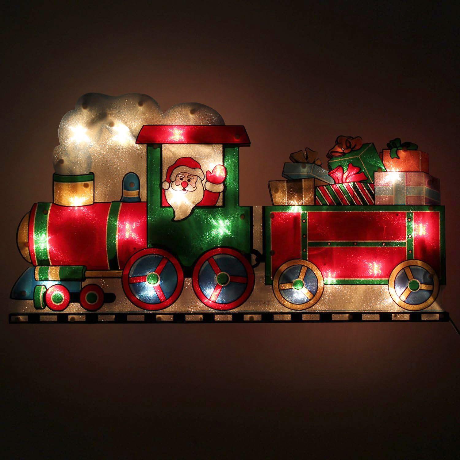Christmas Silhouette Lights Santa in Train by GEEZY - The Magic Toy Shop