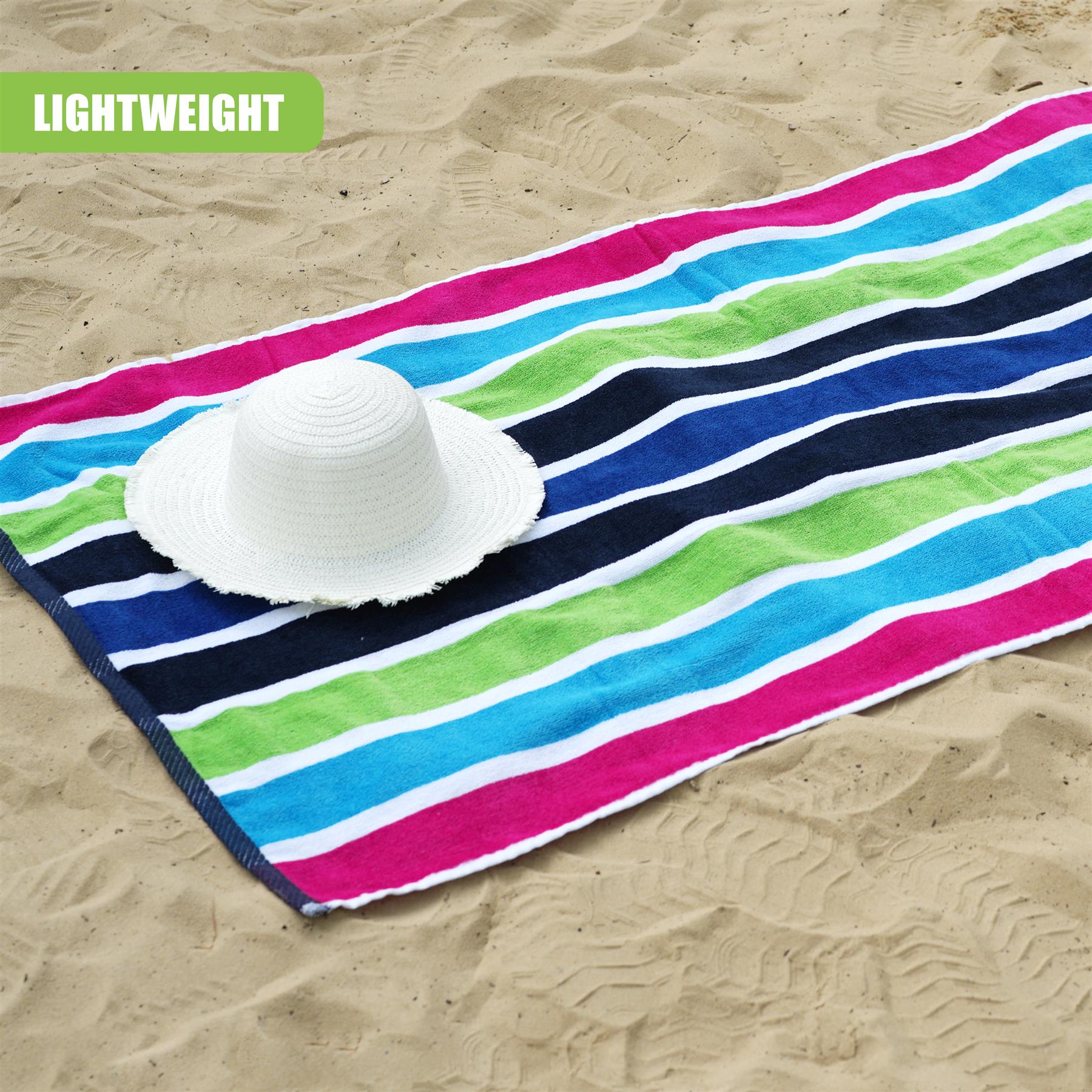 Large Velour Striped Beach Towel (Sanguine) by Geezy - The Magic Toy Shop