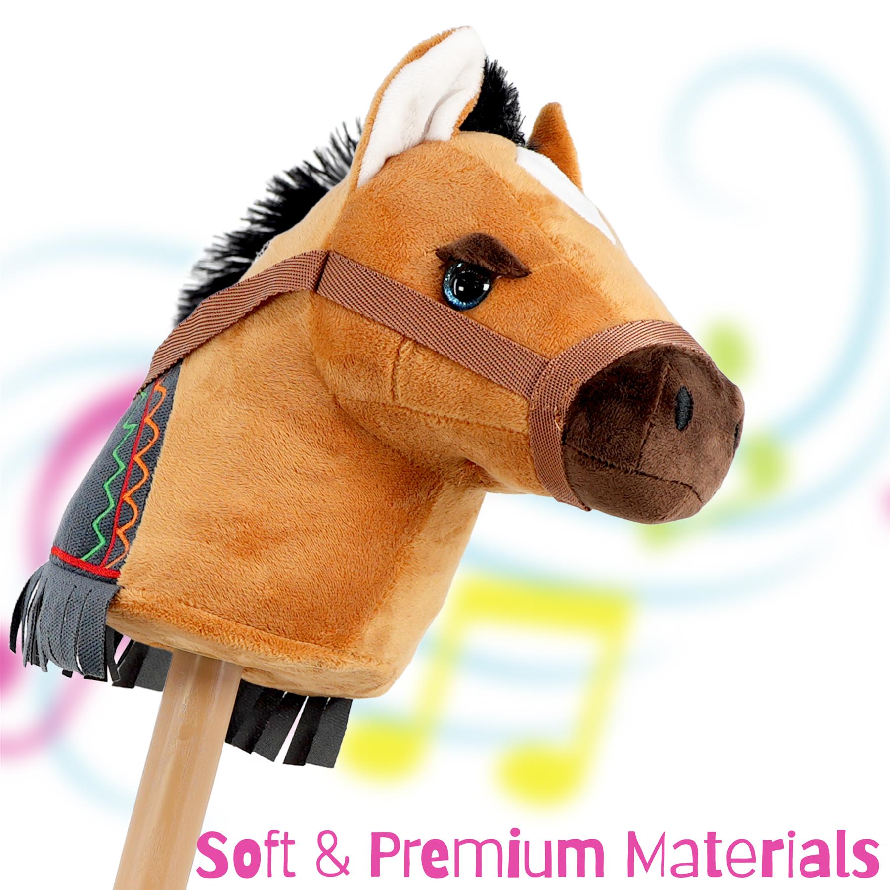 Kids Brown Hobby Horse Toy with Sounds by The Magic Toy Shop - The Magic Toy Shop