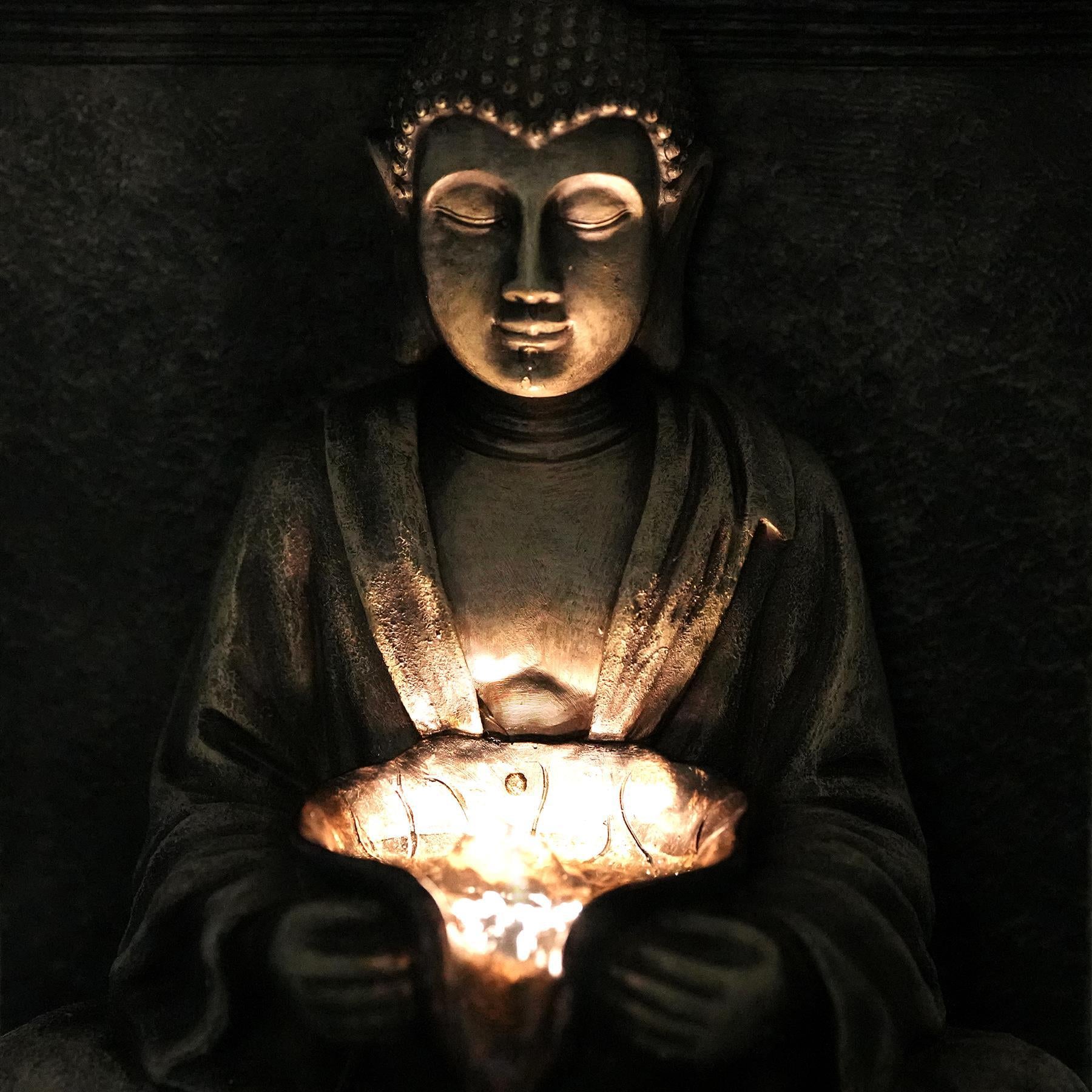 Solar Water Fountain Stone Buddha by GEEZY - The Magic Toy Shop