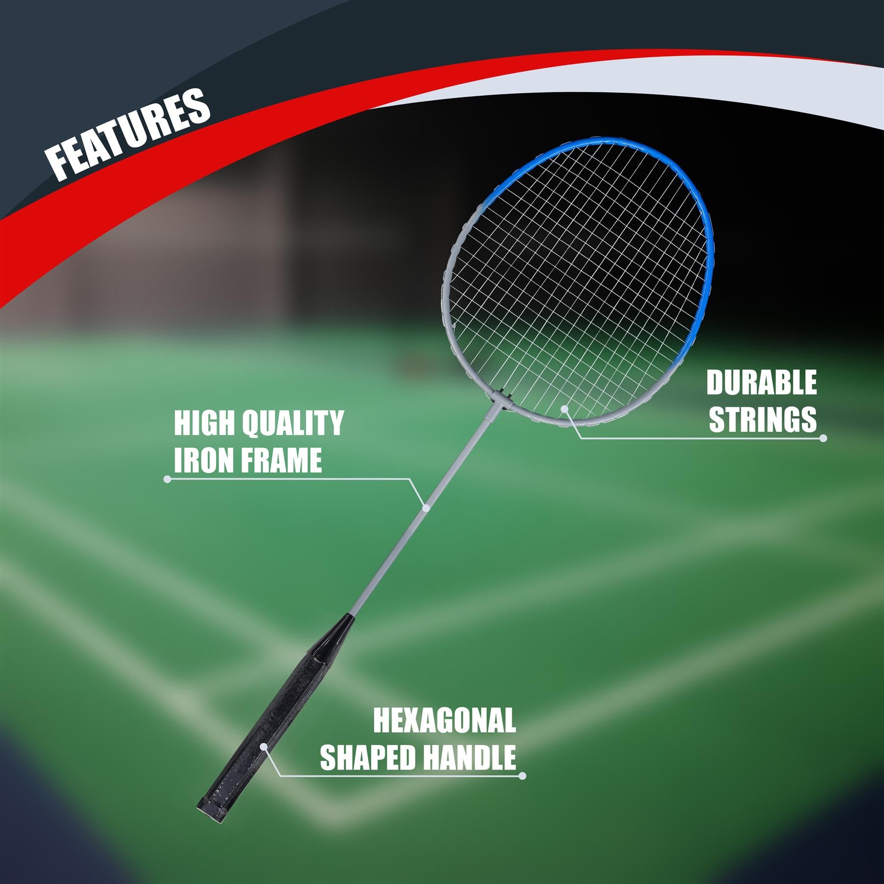 3 Piece Multicoloured Badminton Racquet Set by The Magic Toy Shop - The Magic Toy Shop