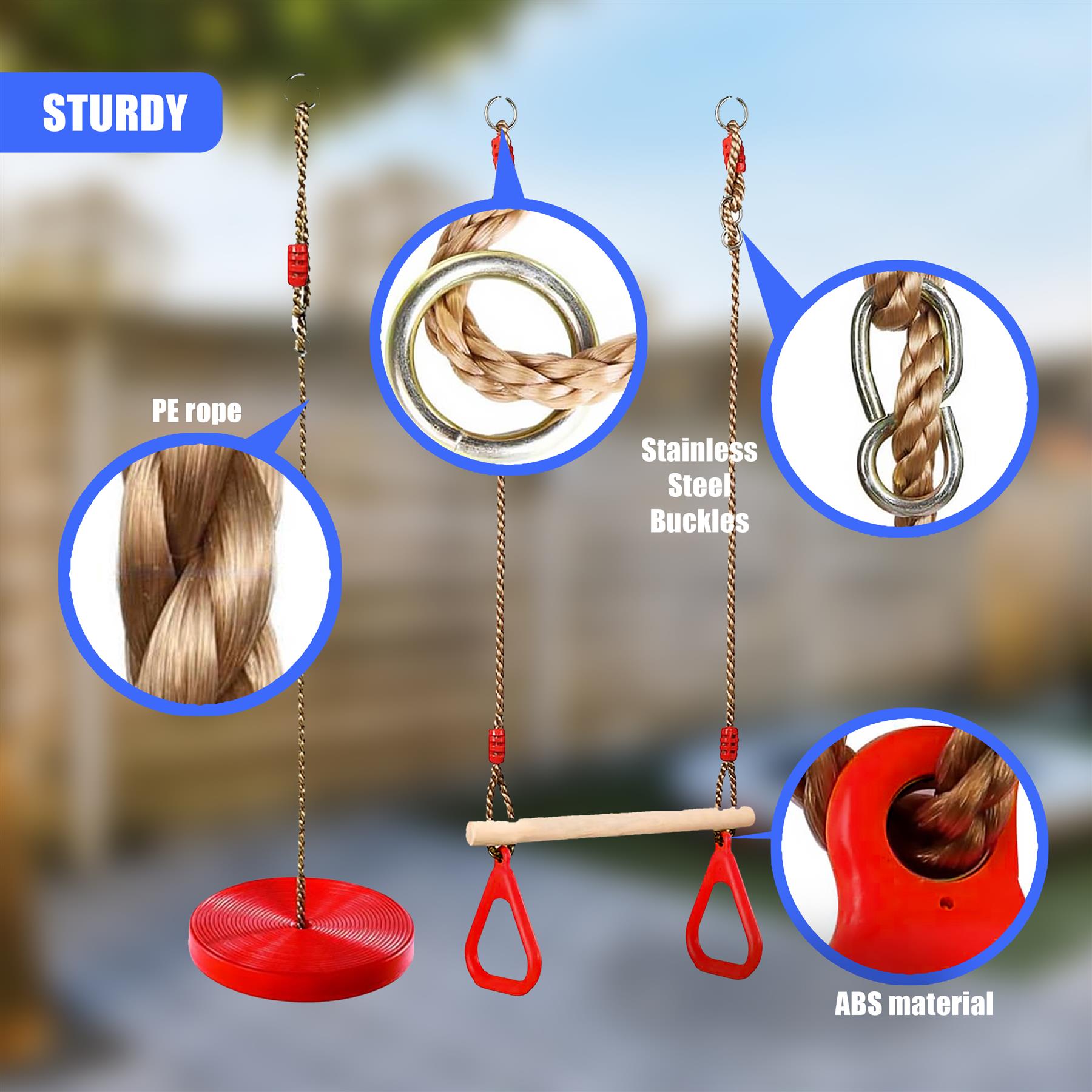 Trapeze Swing & Plate Seat by The Magic Toy Shop - The Magic Toy Shop