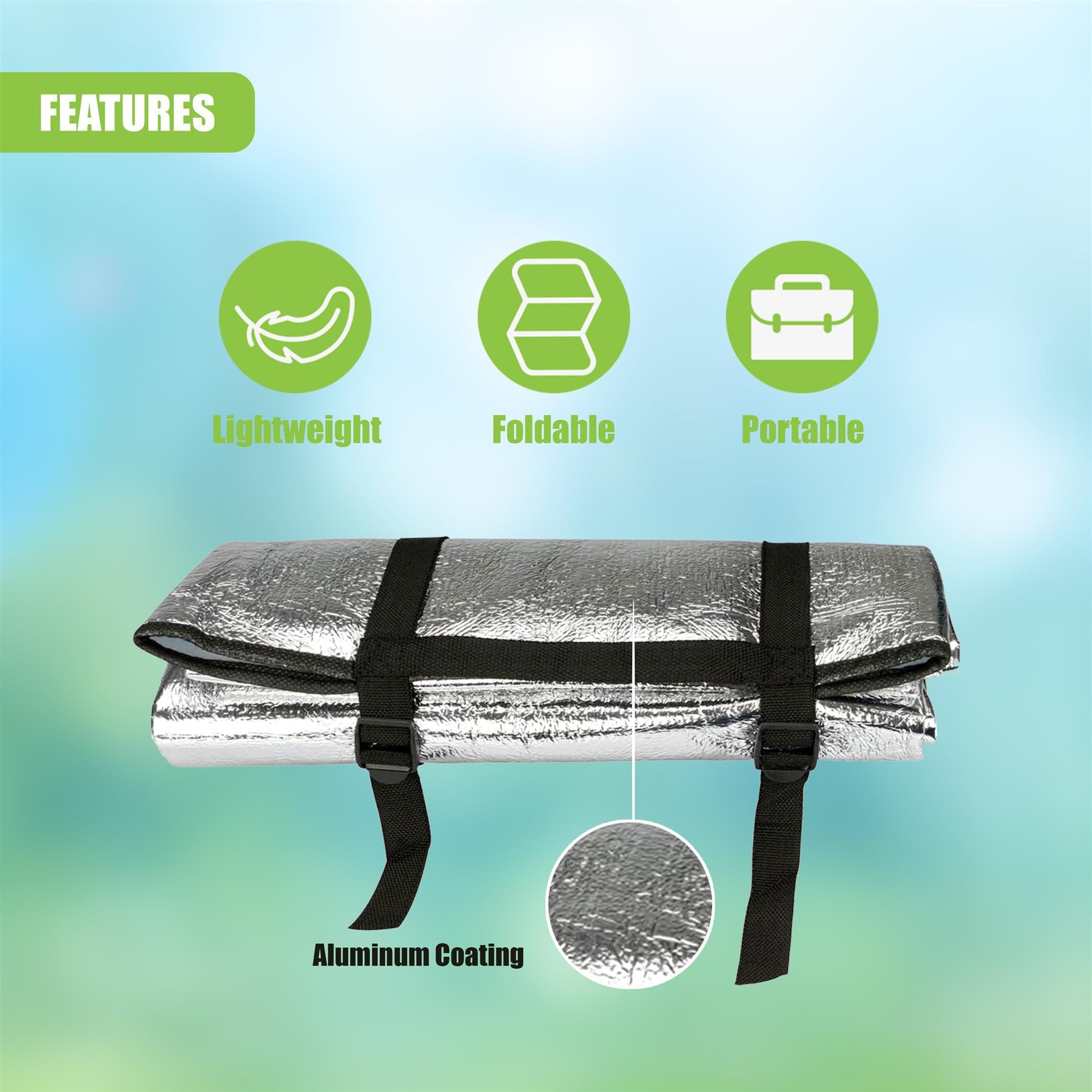 Foldable Camping Mat Aluminium Foil Foam Blanket Sleeping Pad by GEEZY - The Magic Toy Shop