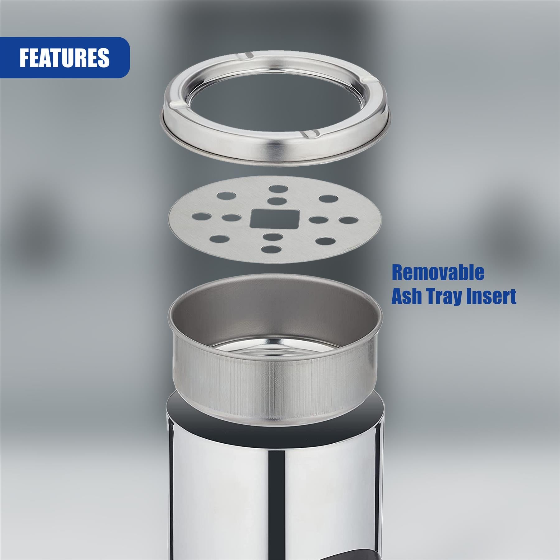 Stainless Steel Bin with Ashtray by Geezy - The Magic Toy Shop