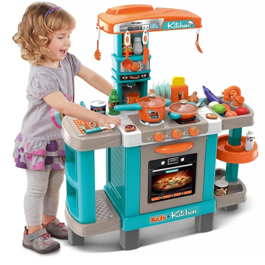 Kids Kitchen Play Set with Cookware Play Food and Accessories At The Magic Toy Shop