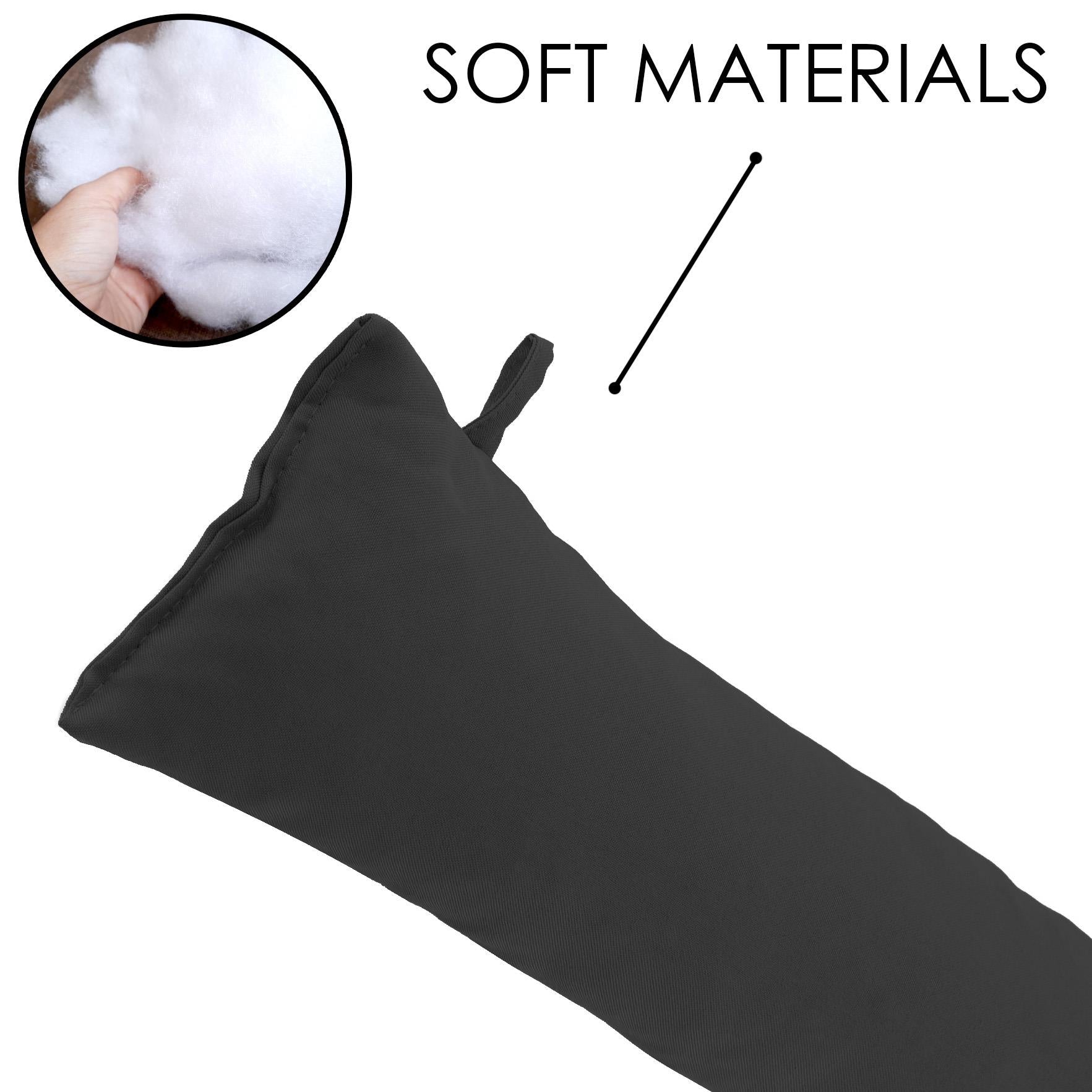 Plain Fabric Black Draught Excluder by GEEZY - The Magic Toy Shop