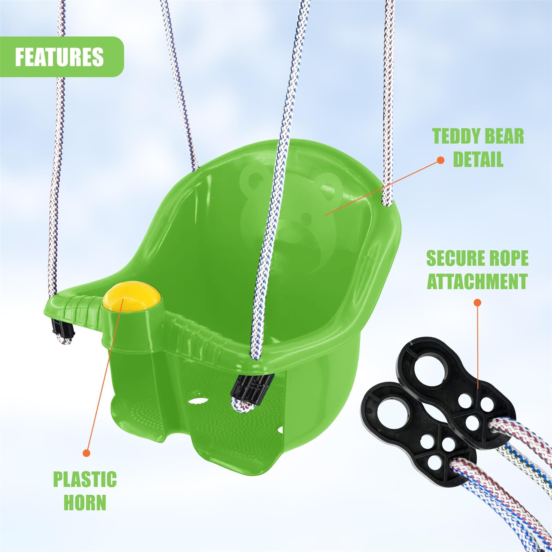 Toddler Safety Swing Seat with Ropes