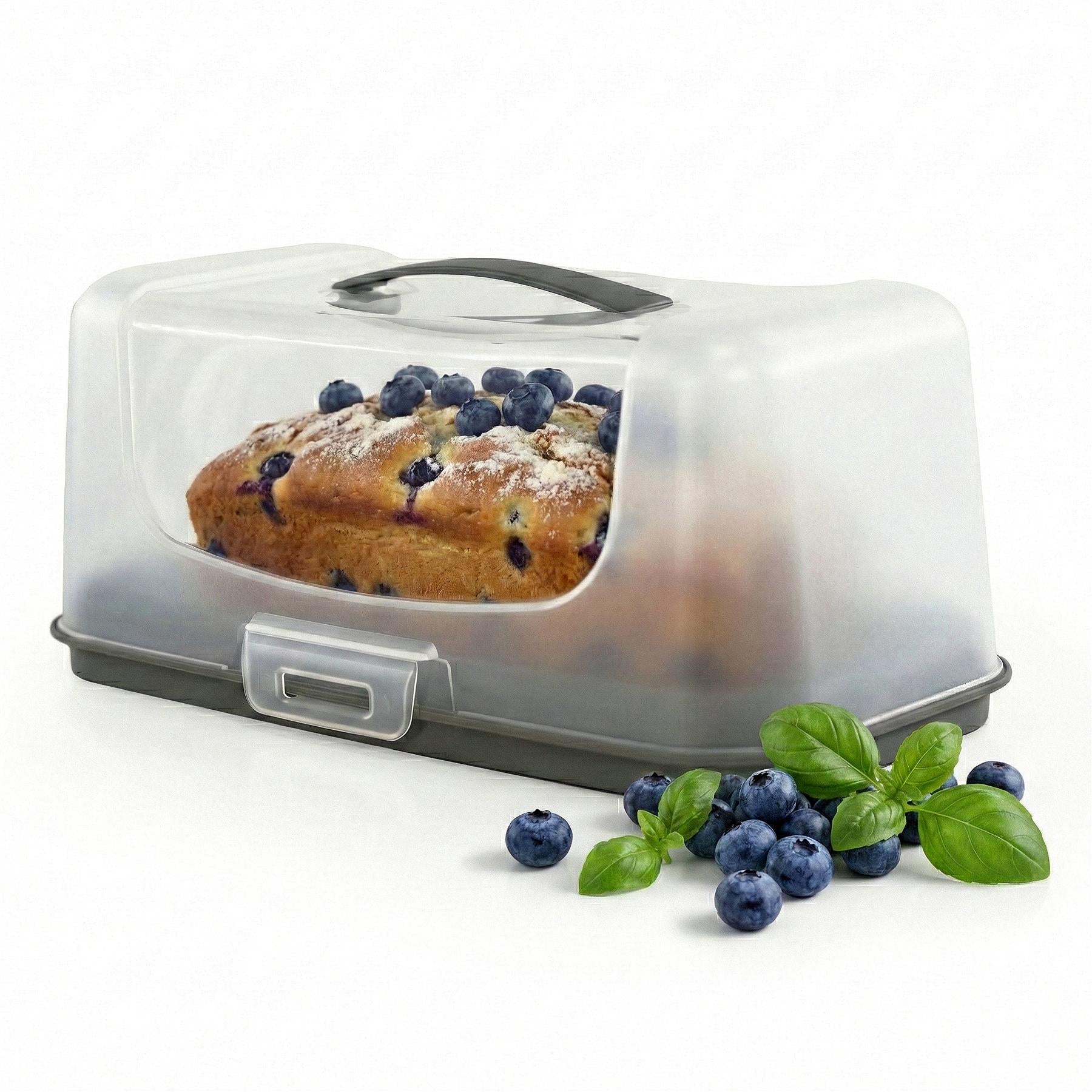 Rectangular Cake Carrier with Handle and Lid