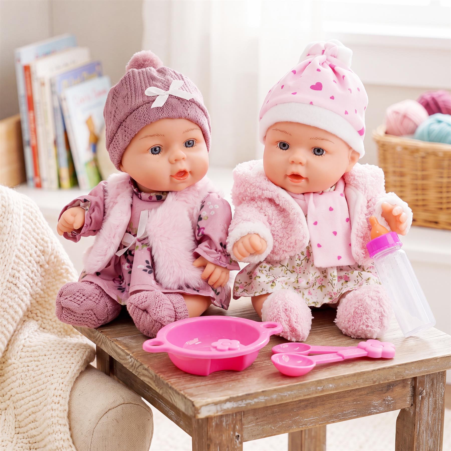 BiBi Twin Baby Dolls "Ella & Emma" (25 cm / 10")