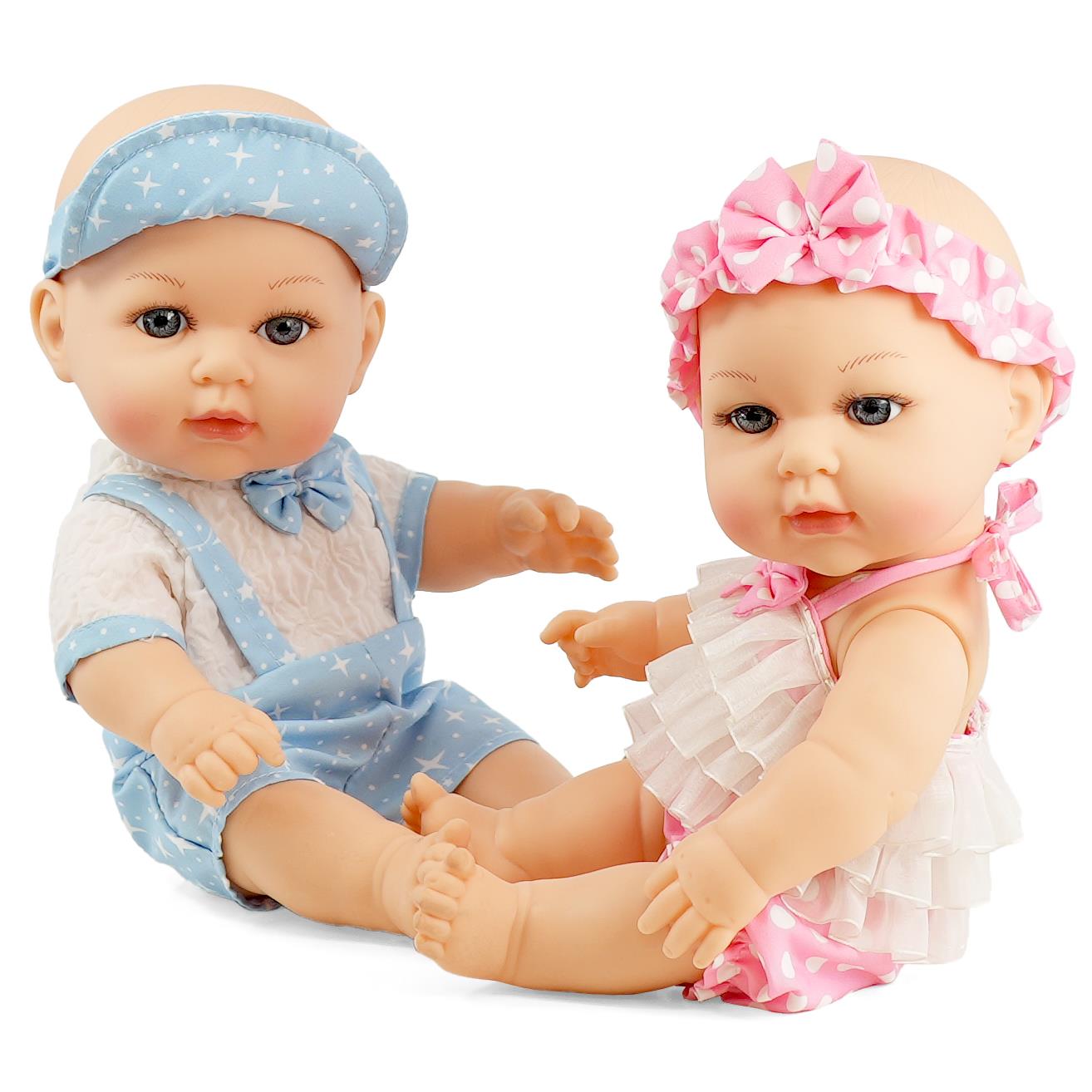 BiBi Anatomically Correct 14" Twin Dolls "Lucy & Lou" by BiBi Doll - The Magic Toy Shop