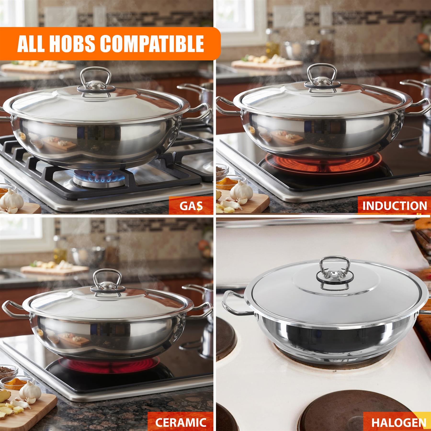 Shallow Casserole Pot with Lid - 4.5 L