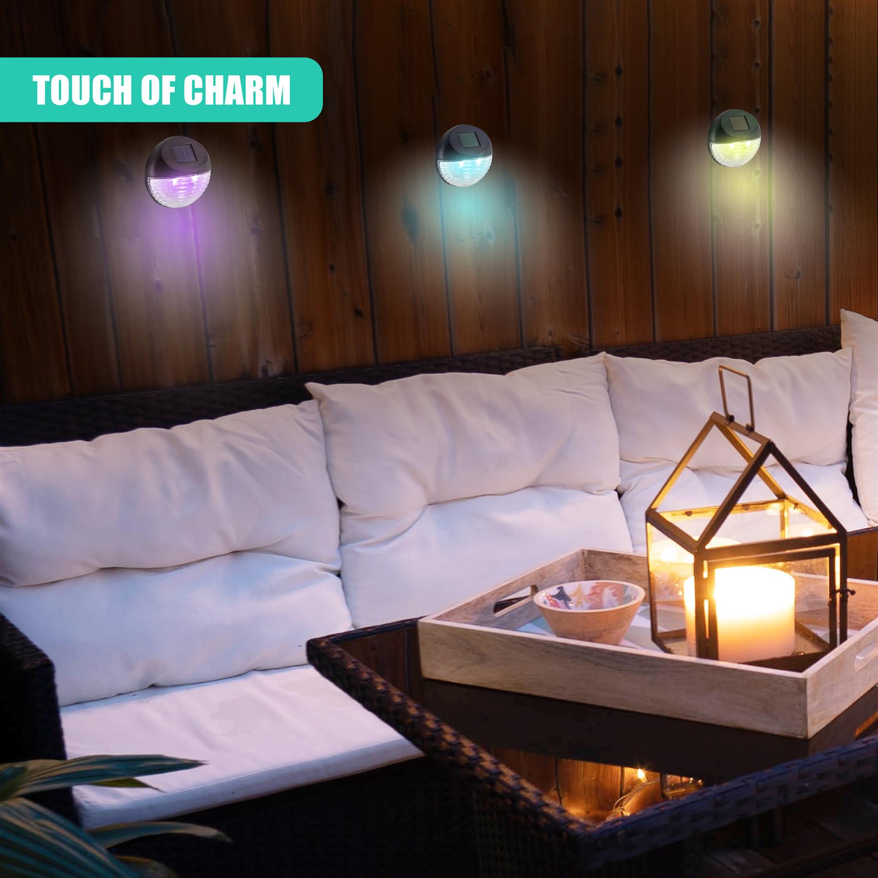 Solar Fence Lights, Set of 12 – RGB LED, Black by GEEZY - The Magic Toy Shop