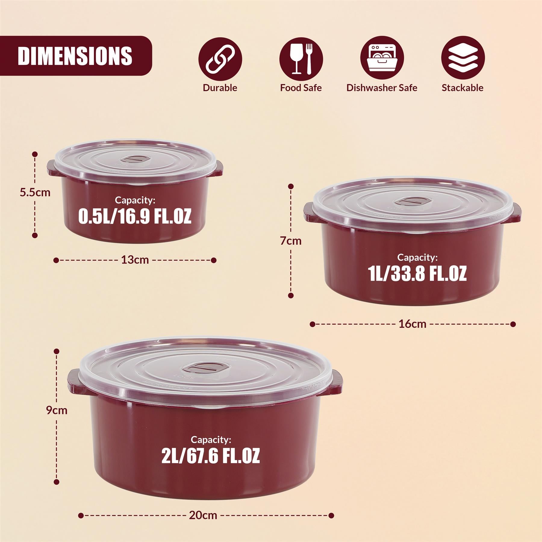 Microwave Bowls with Vented Lids - Set of 3 by GEEZY - The Magic Toy Shop