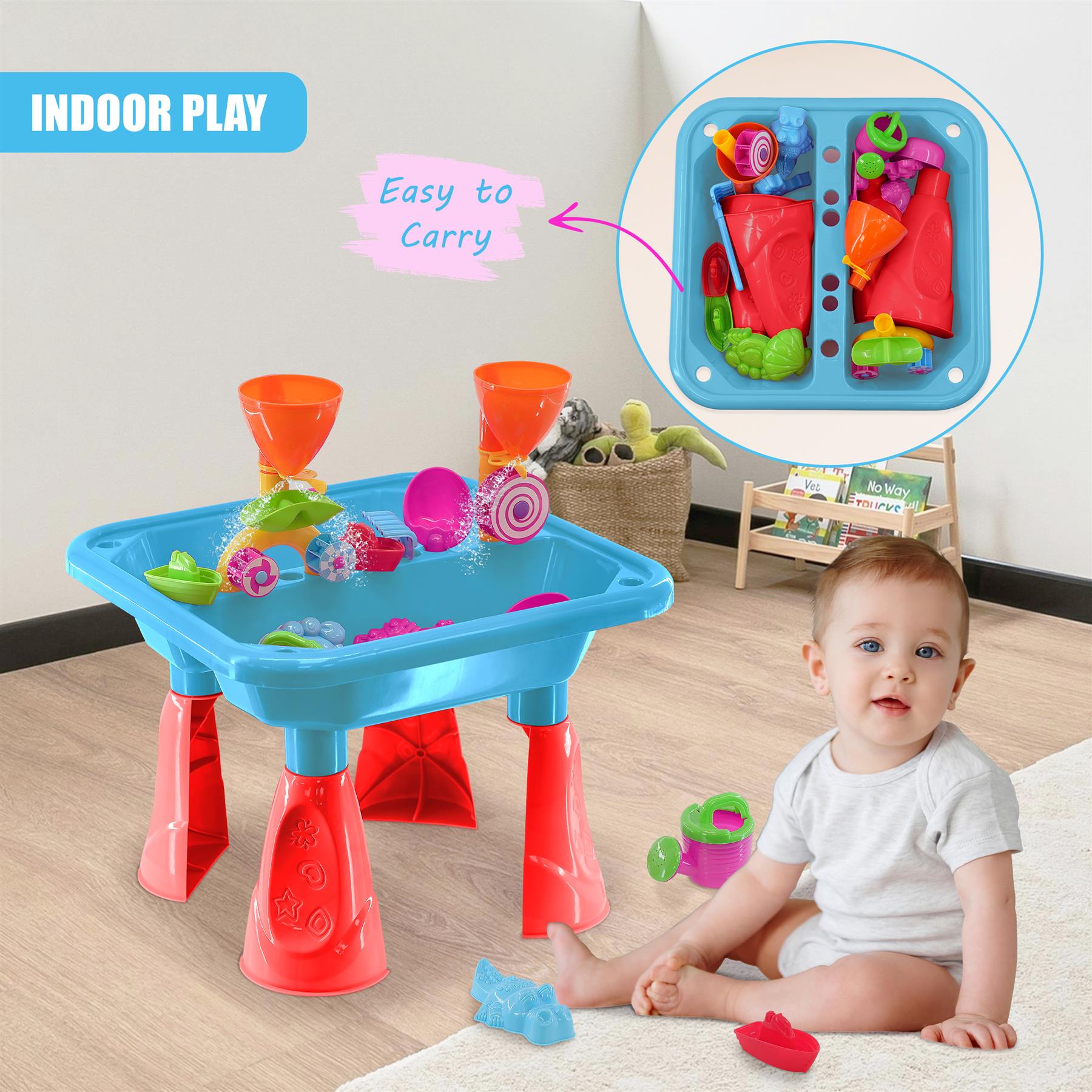 Blue Sand and Water Table Garden Sandpit Play Set by The Magic Toy Shop - The Magic Toy Shop
