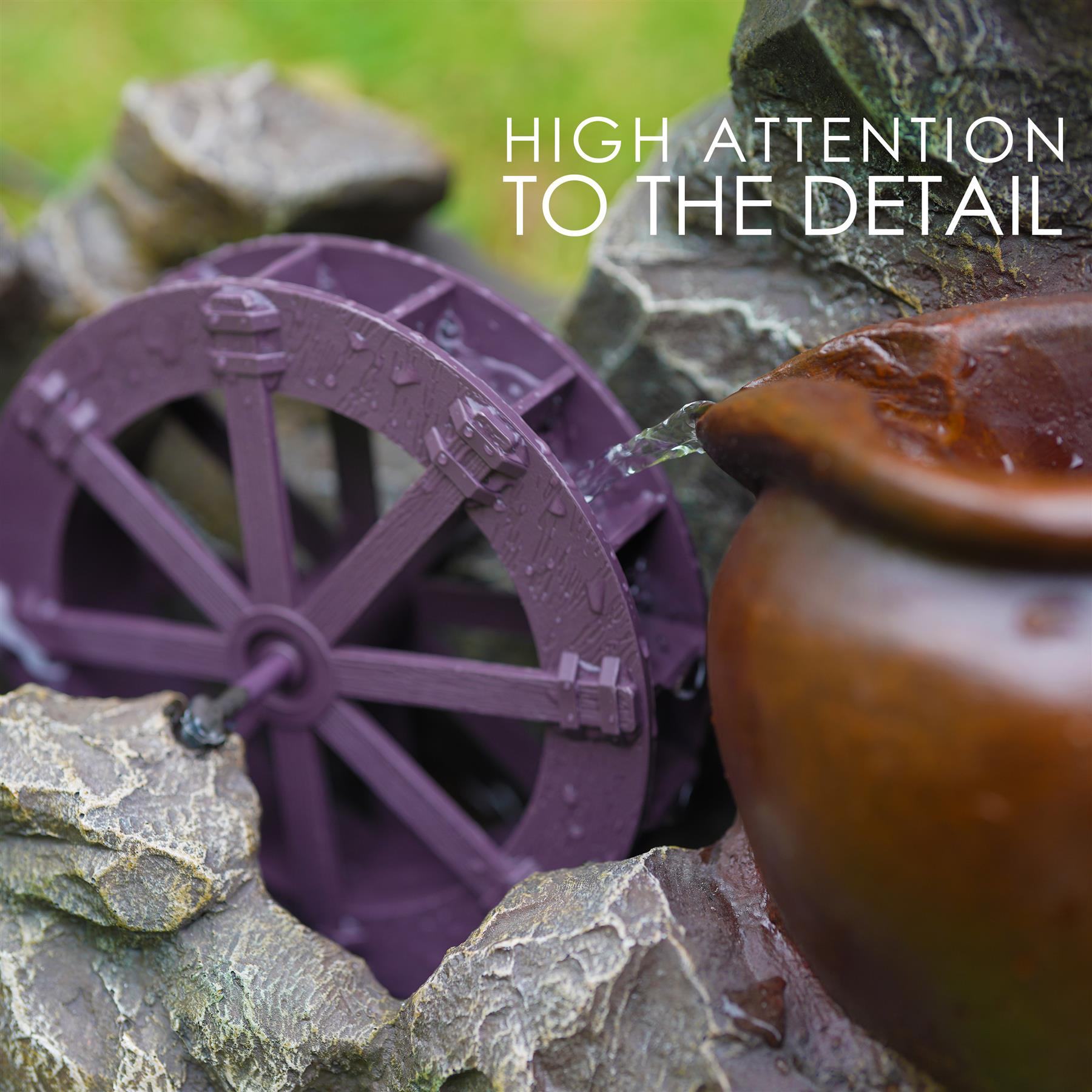 Cartwheel Solar Water Feature Outdoor With LED by GEEZY - The Magic Toy Shop