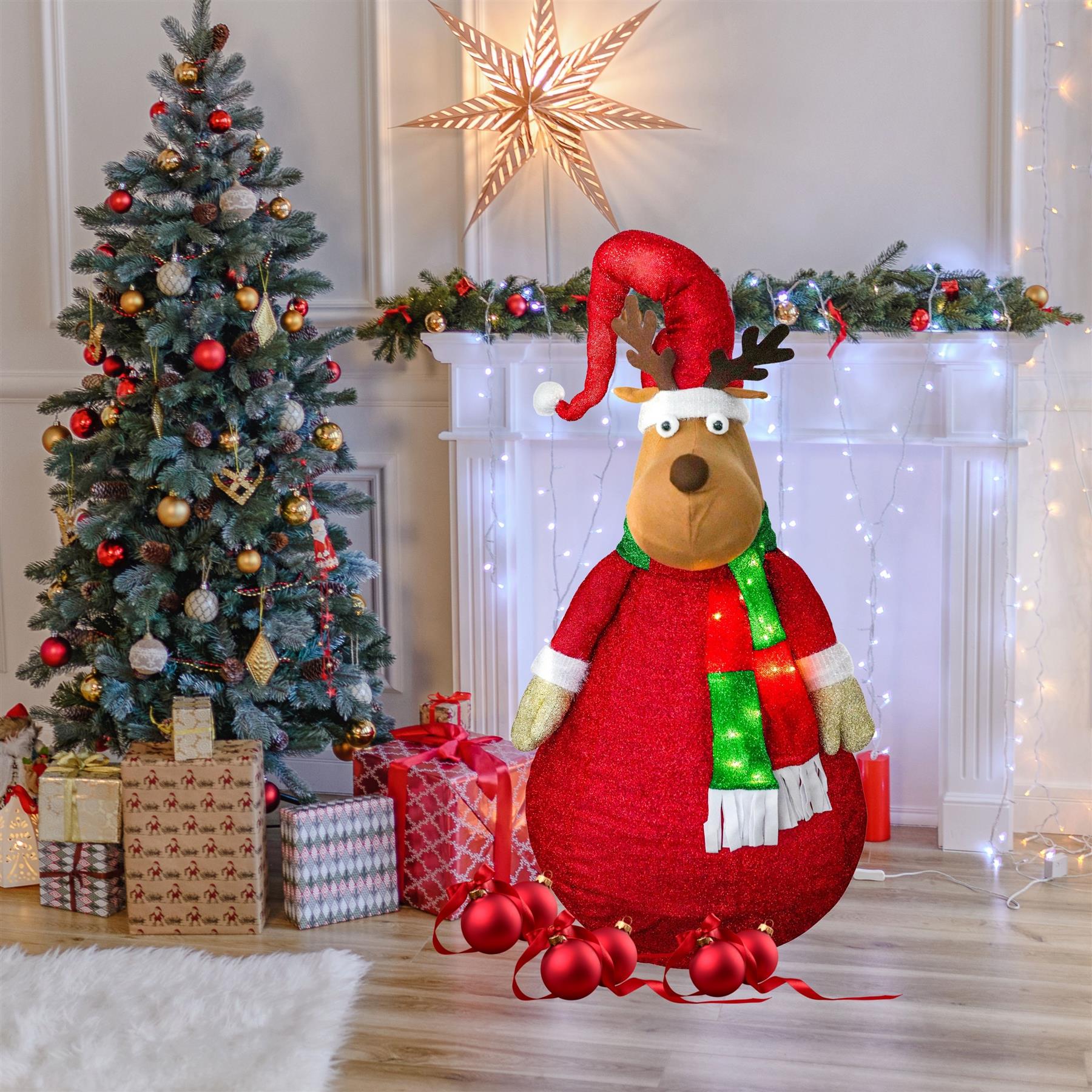 Collapsible Raindeer Christmas Decoration with LED lights by Tha Magic Toy Shop - The Magic Toy Shop