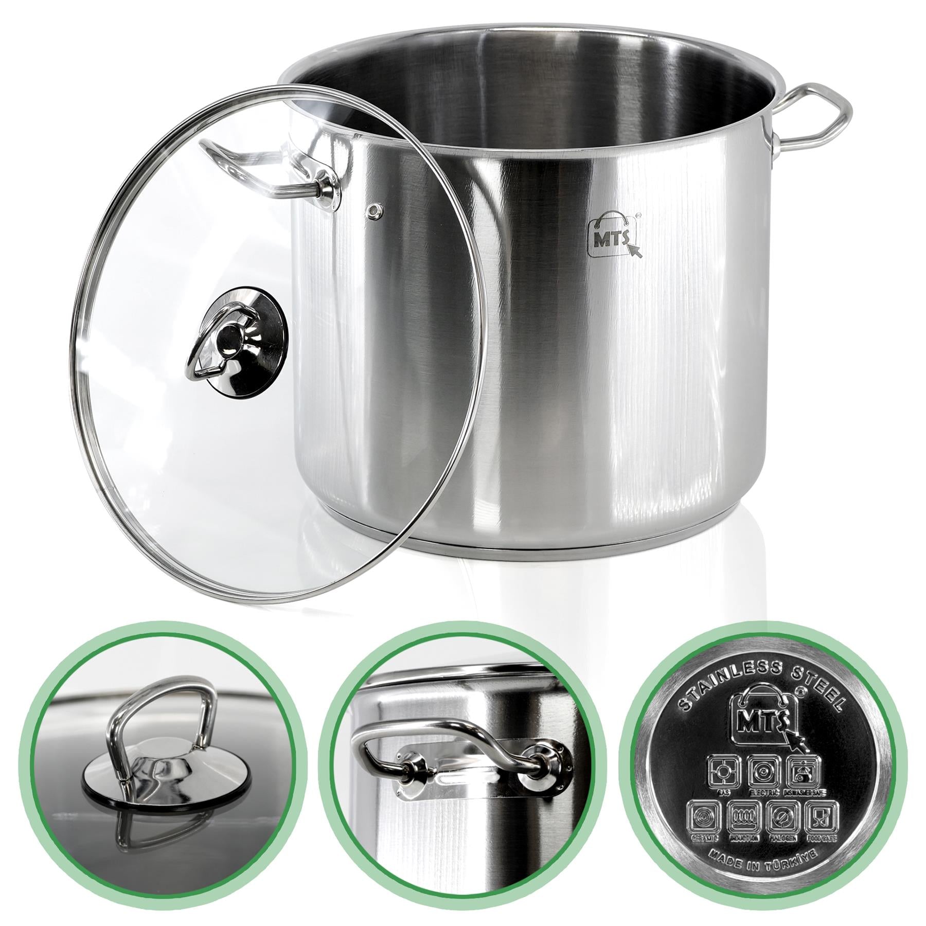 20 Litre Stock Pot With Glass Lid by MTS - The Magic Toy Shop