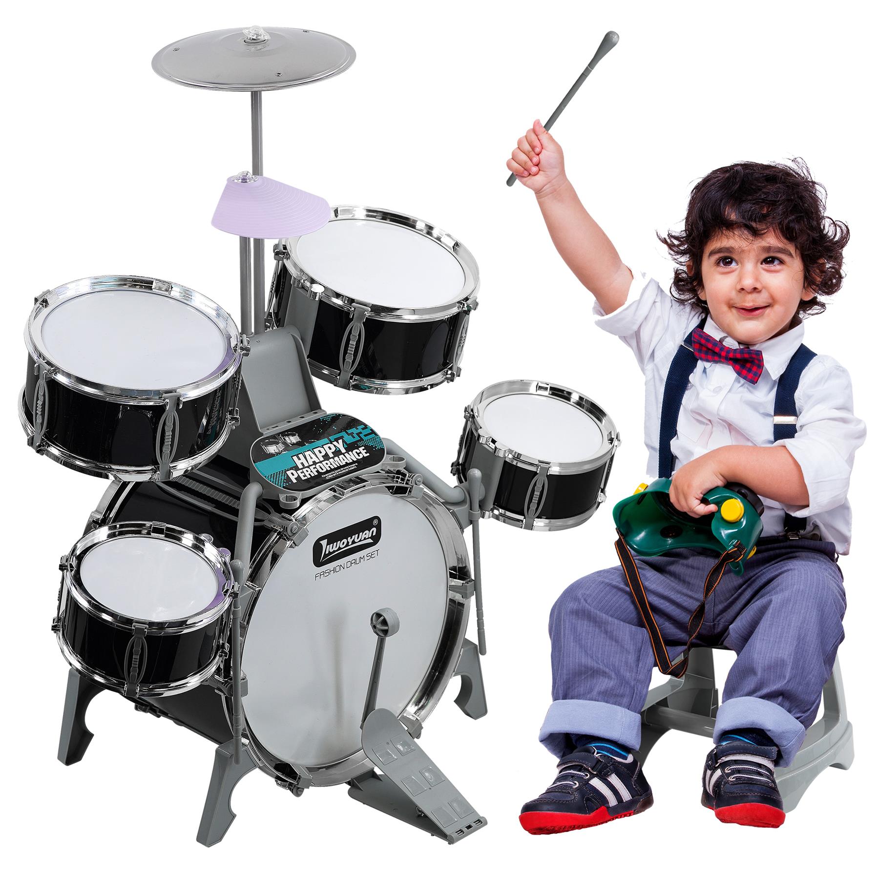 Black Multi functional Kids Jazz Drum Set by The Magic Toy Shop - The Magic Toy Shop
