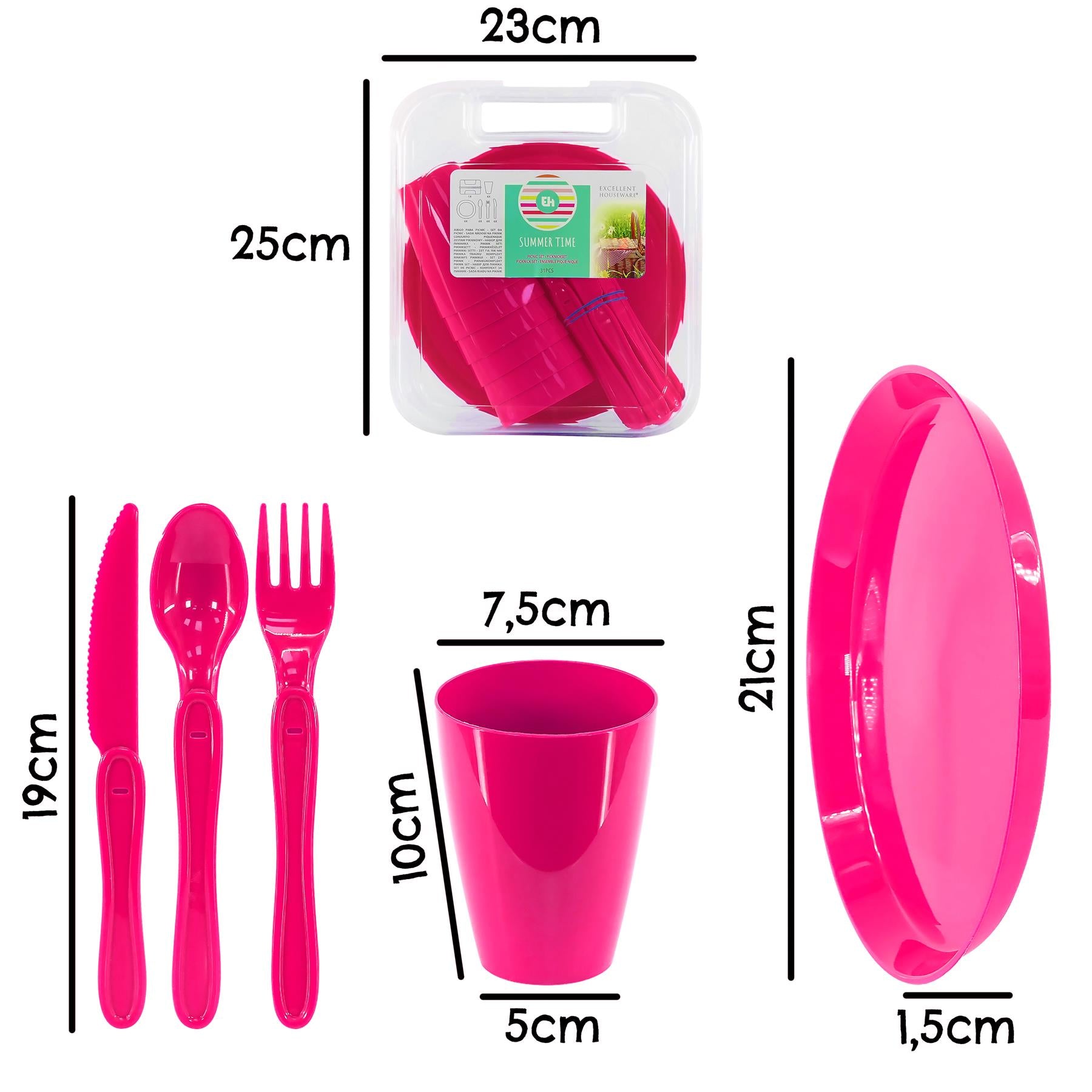 Pink Camping Set For Six 31 Pieces by GEEZY - The Magic Toy Shop