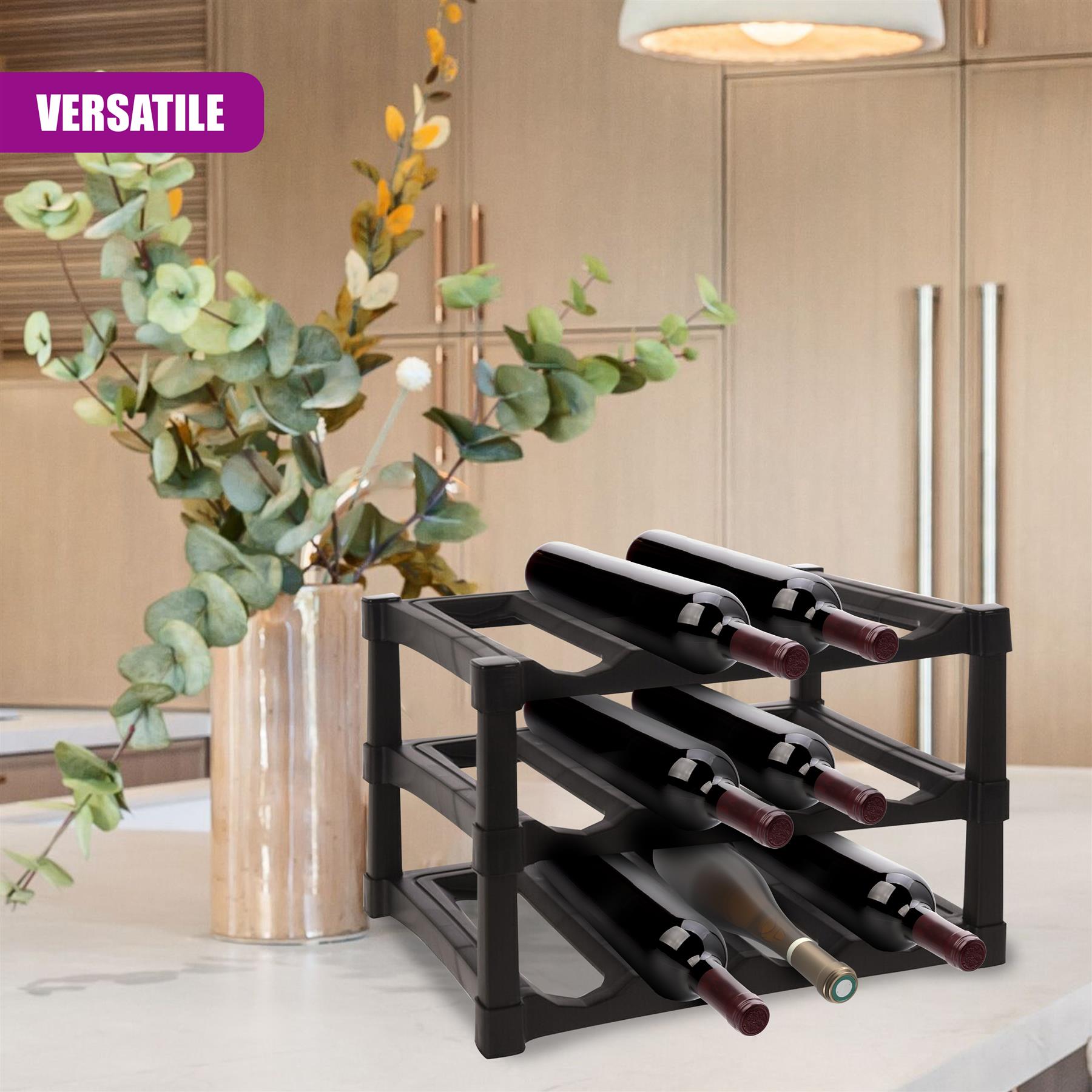 3 Tier Stackable 12 Bottle Wine Storage Rack