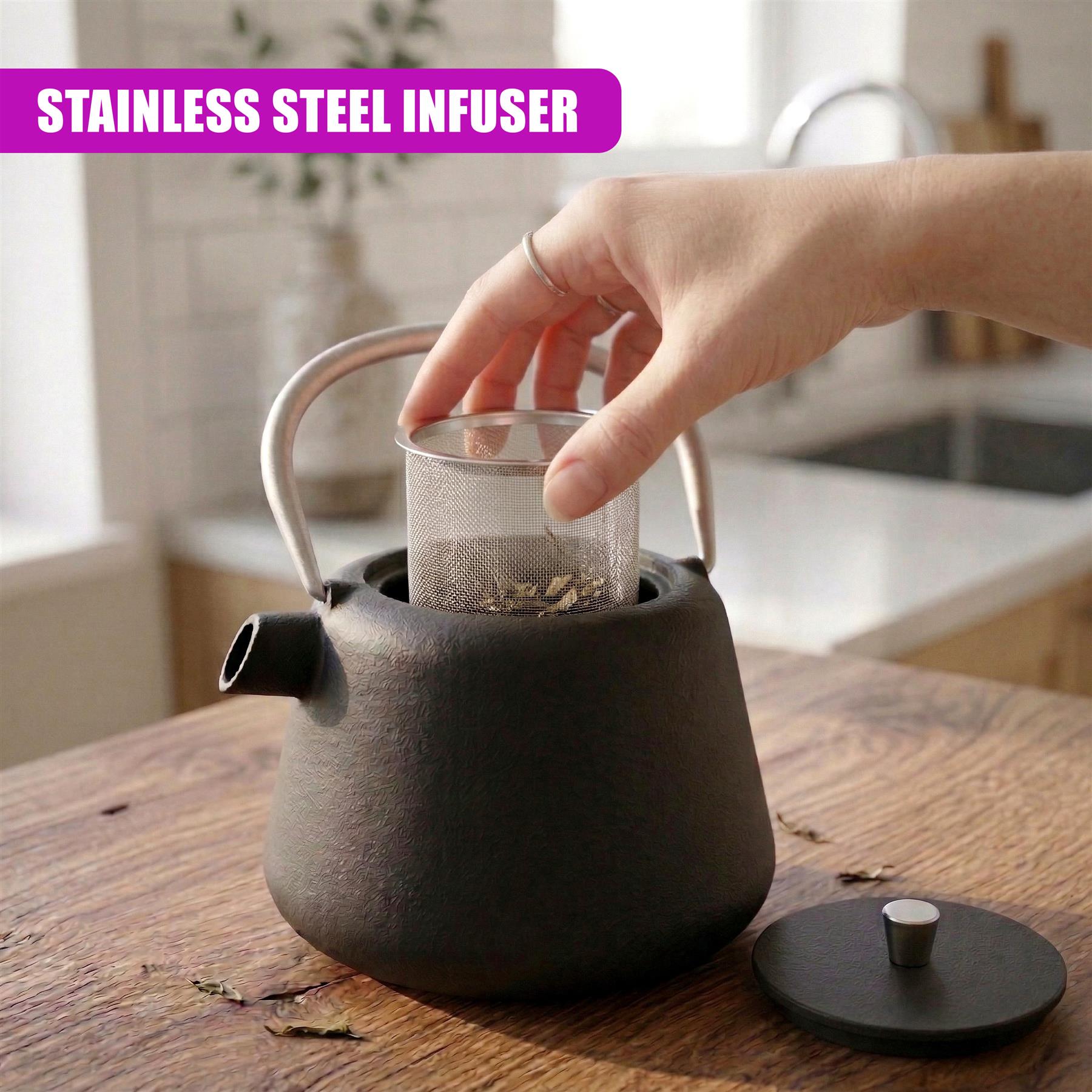 1L Cast Iron Tea Pot with Infuser