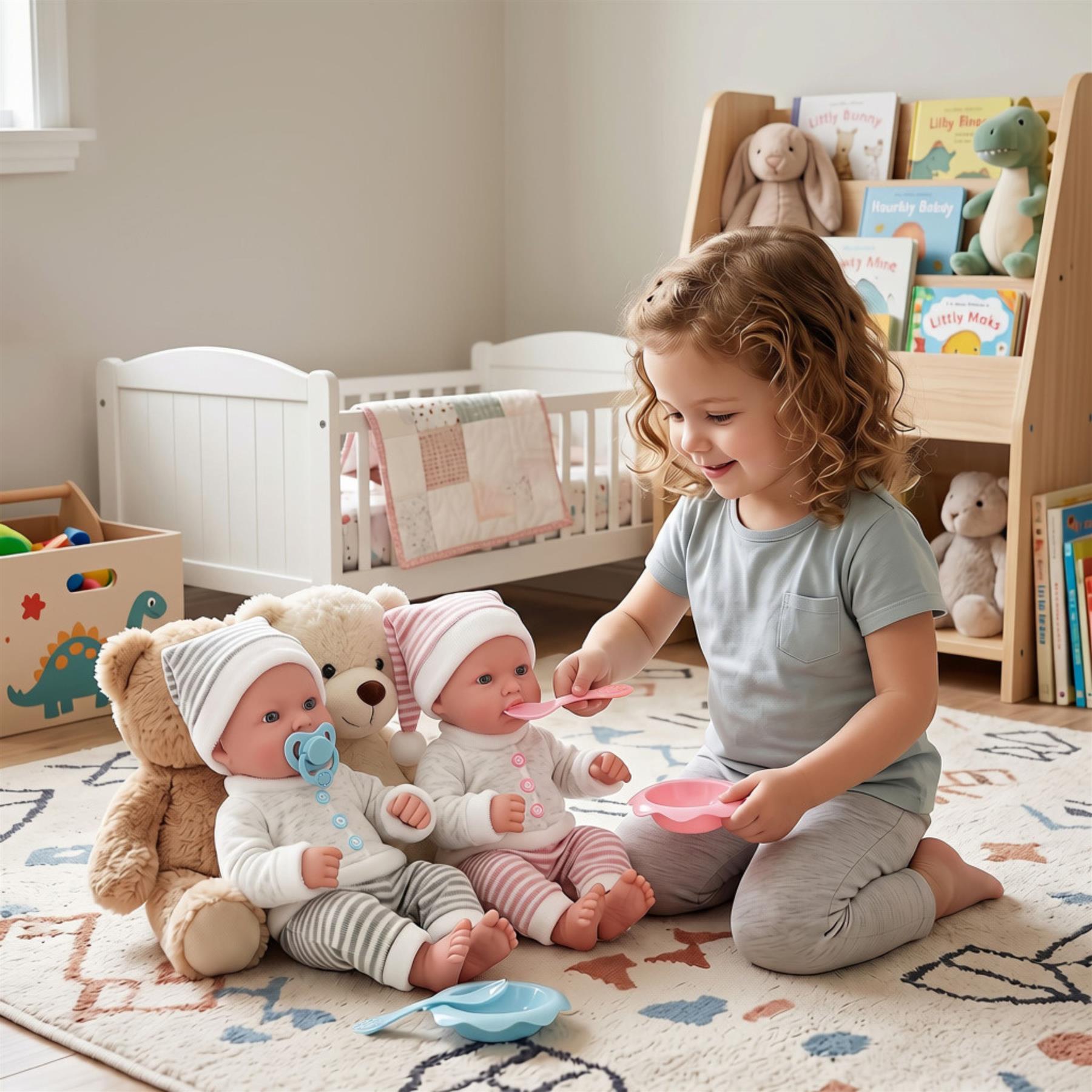 Twin Baby Dolls Dummy and Feeding Set