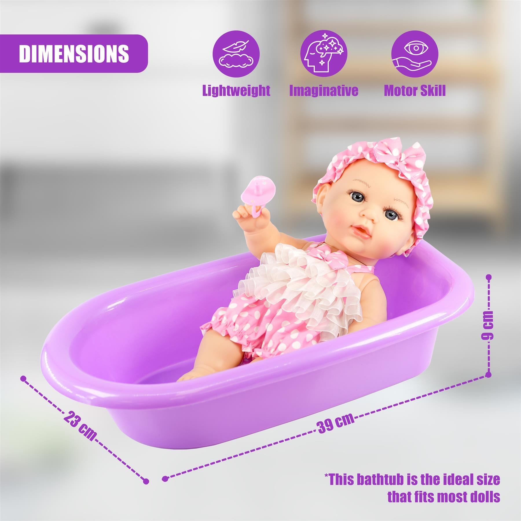 Baby Doll Bath Set with Accessories by BiBi Doll - The Magic Toy Shop