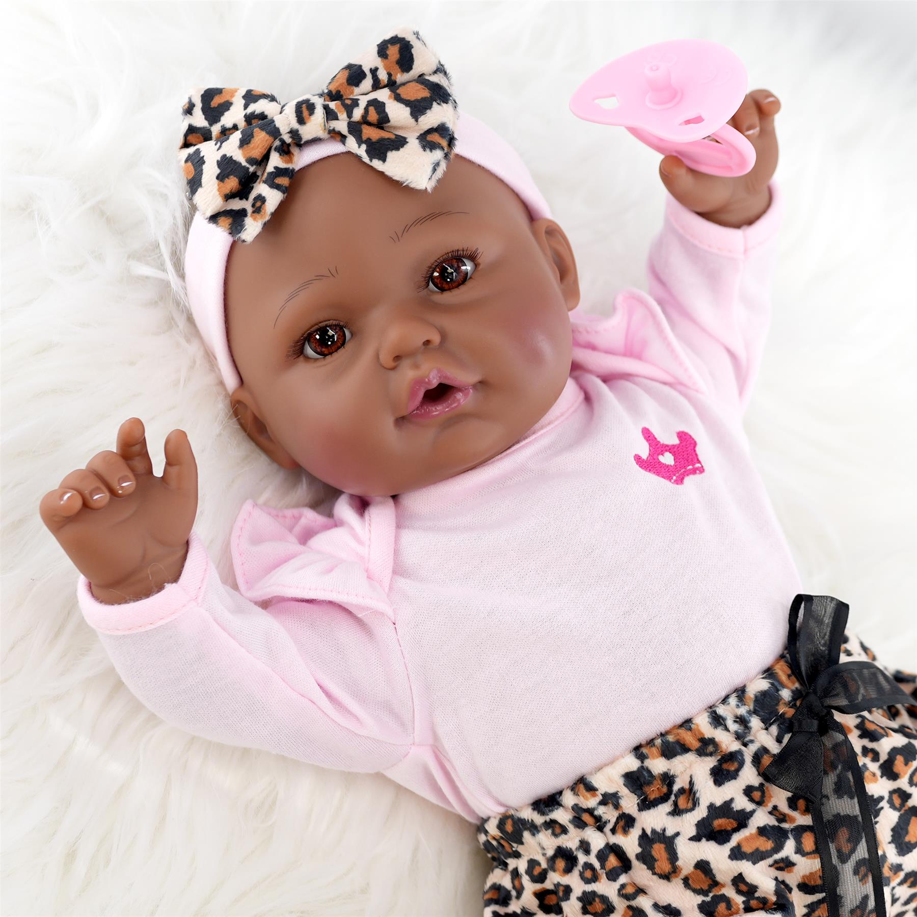 BiBi Black Doll Reborn Girl "Iris" (43 cm / 17") by BiBi Doll - The Magic Toy Shop