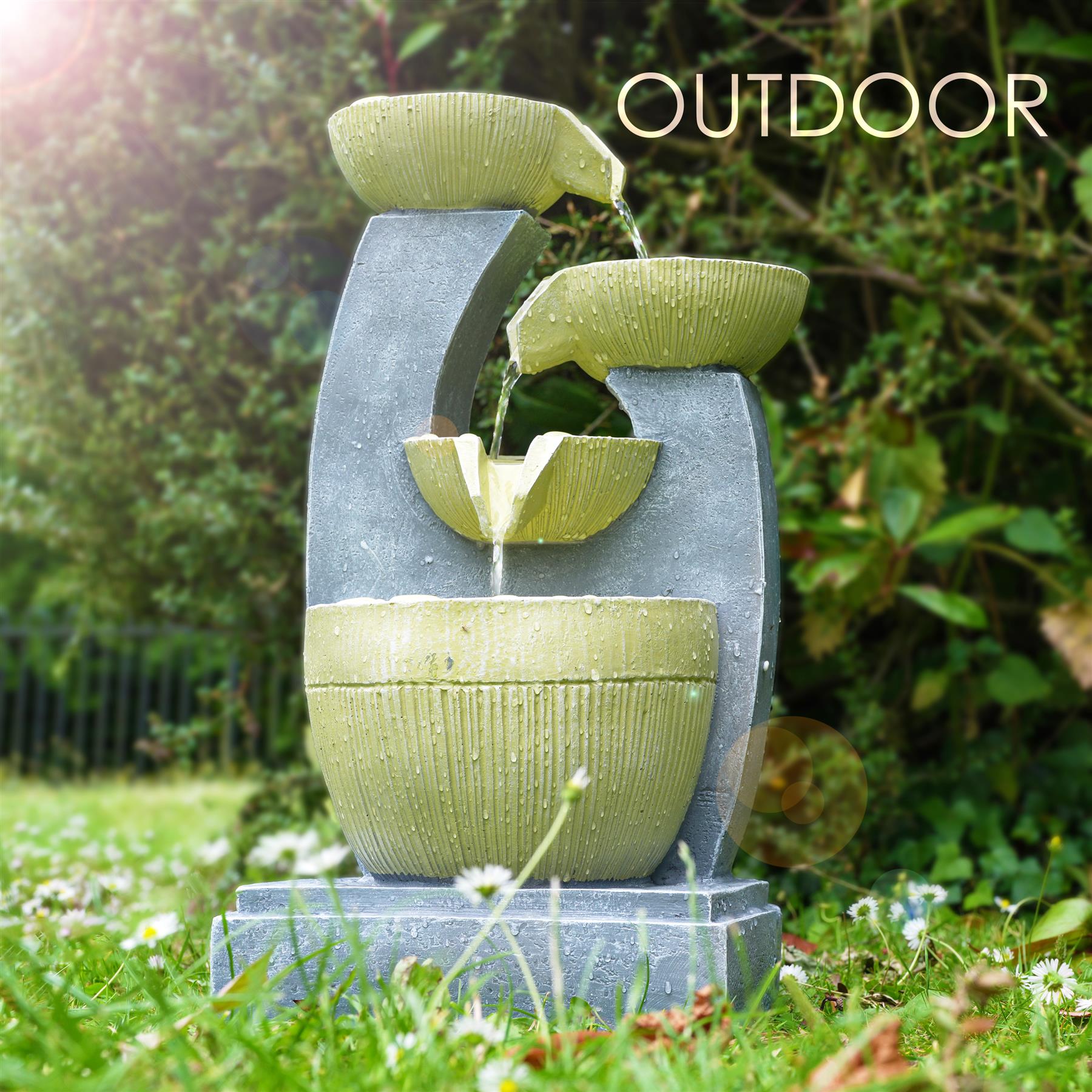 4 Tier Bowls Water Feature Outdoor With LED by GEEZY - The Magic Toy Shop