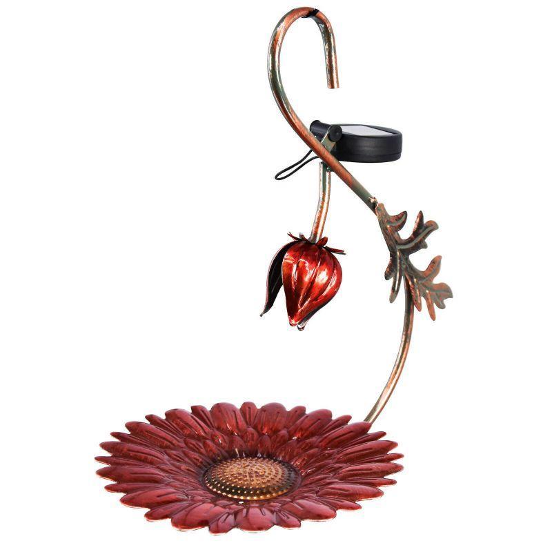 Solar LED Light Red Hanging Metal Bird Feeder by Geezy - The Magic Toy Shop