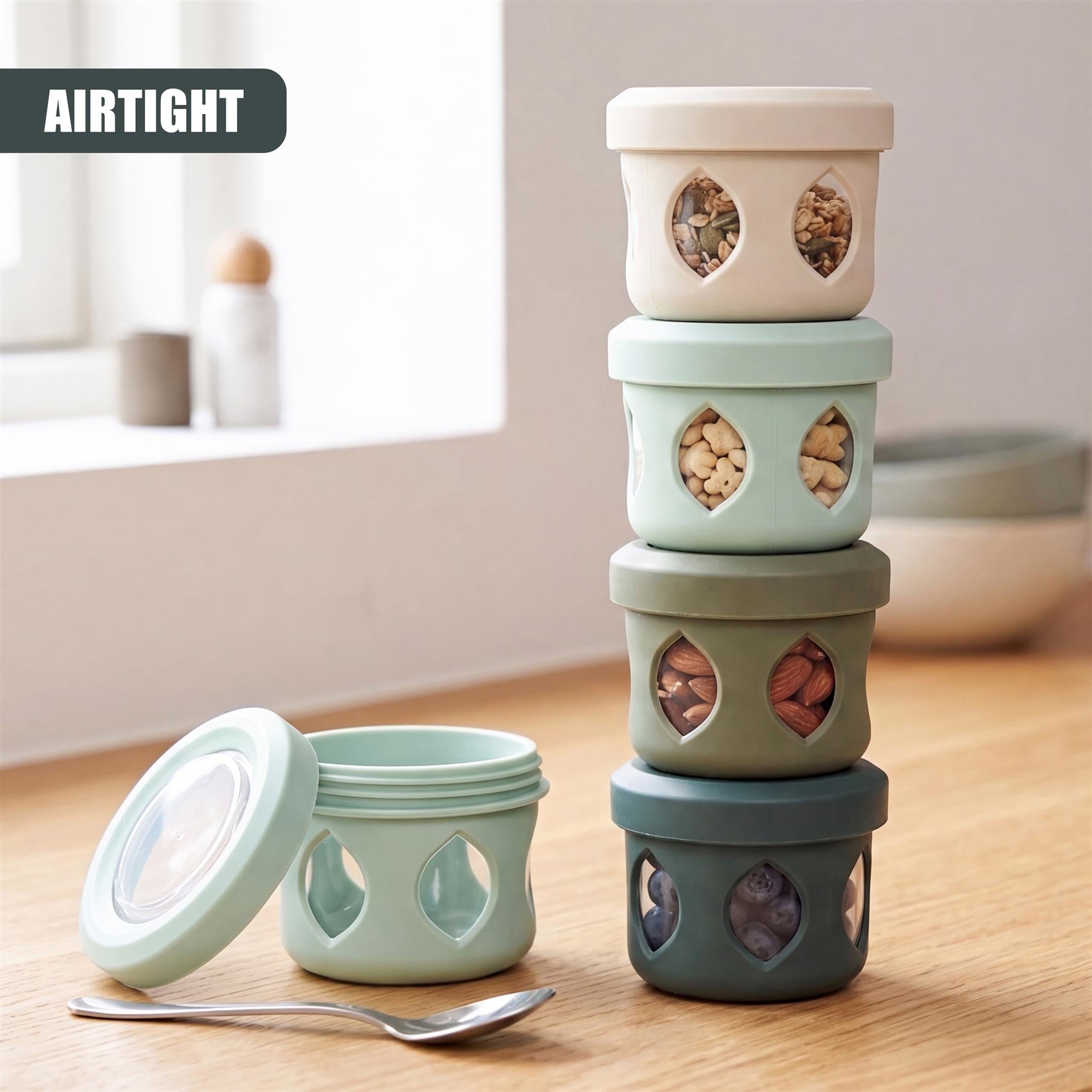 4 Piece Stackable Snack Pots