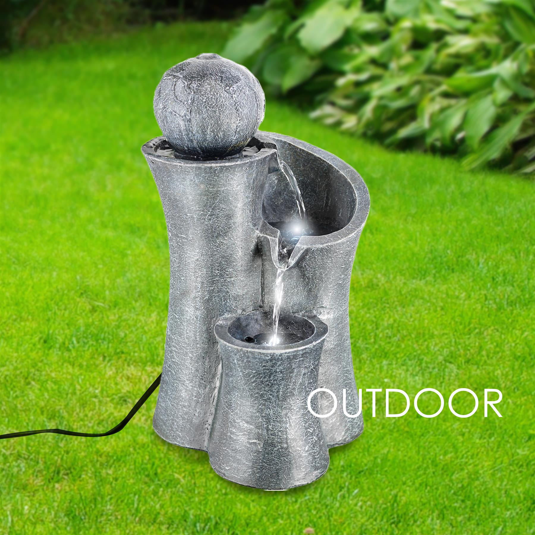 Ball on Top Water Feature Outdoor With LED by GEEZY - The Magic Toy Shop