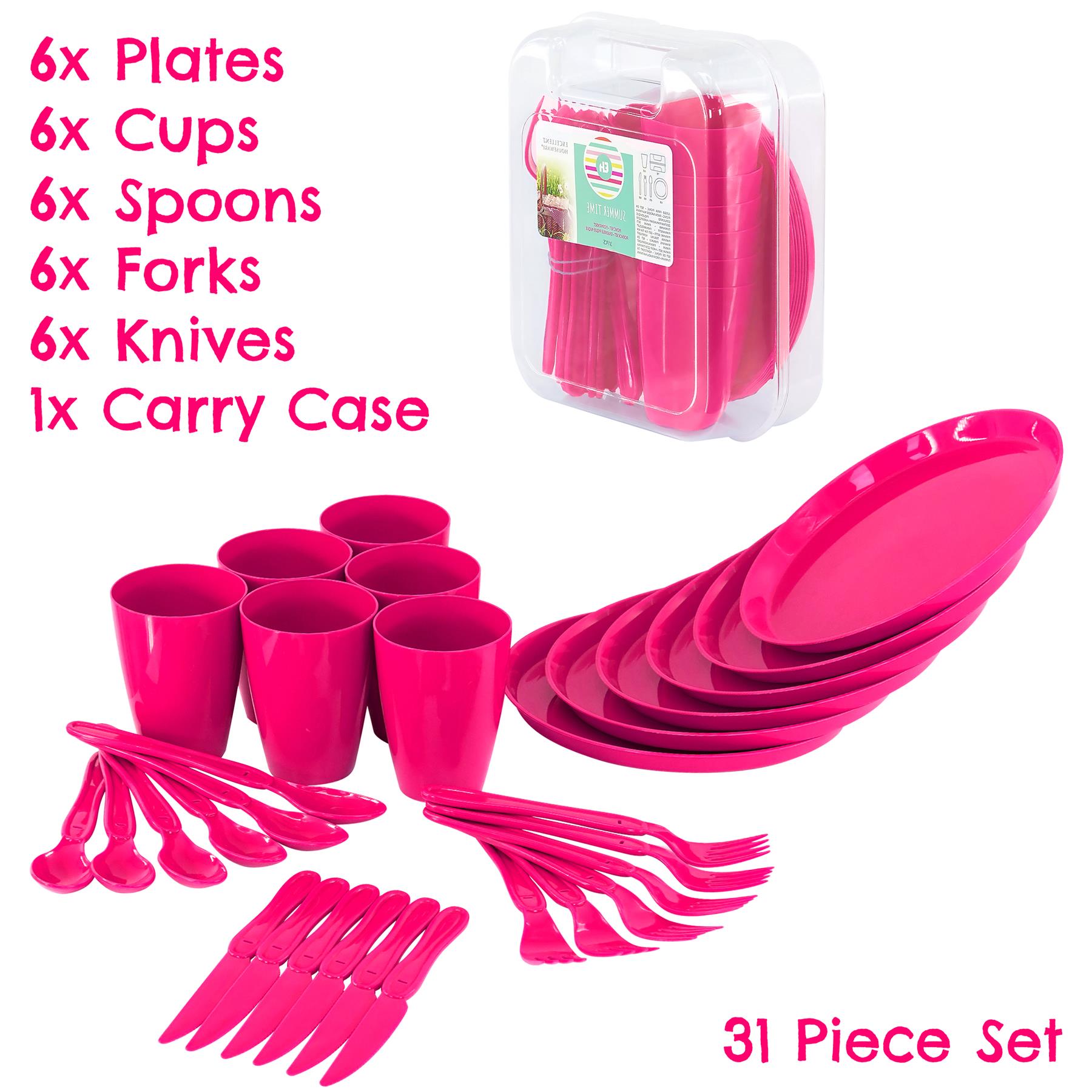 Pink Camping Set For Six 31 Pieces by GEEZY - The Magic Toy Shop