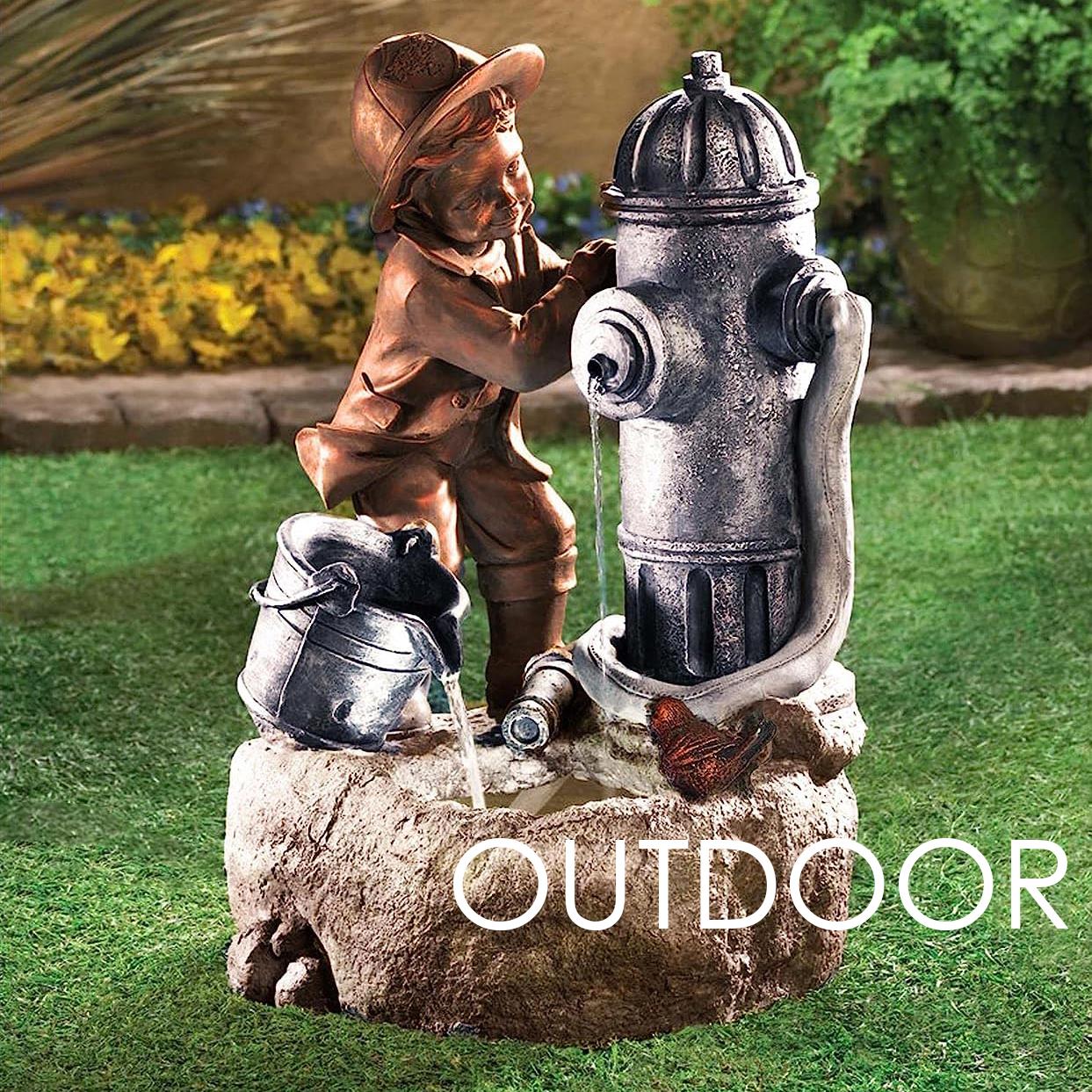 Fire Hydrant Water Feature Outdoor With LED by GEEZY - The Magic Toy Shop