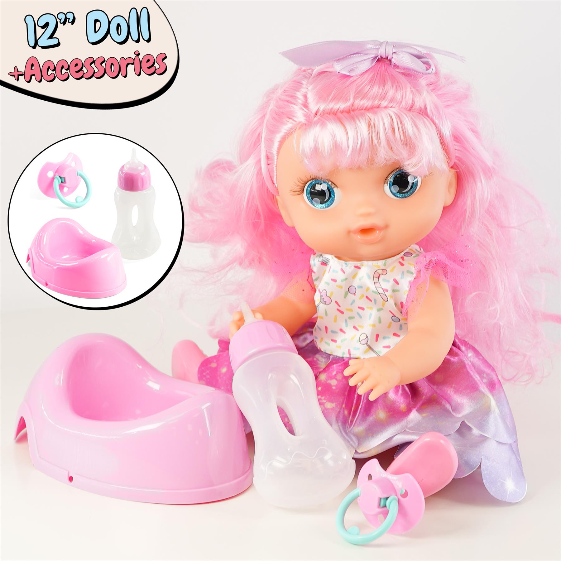 Doll With Big Eyes And Drinking & Wet Functions by BiBi Doll - The Magic Toy Shop