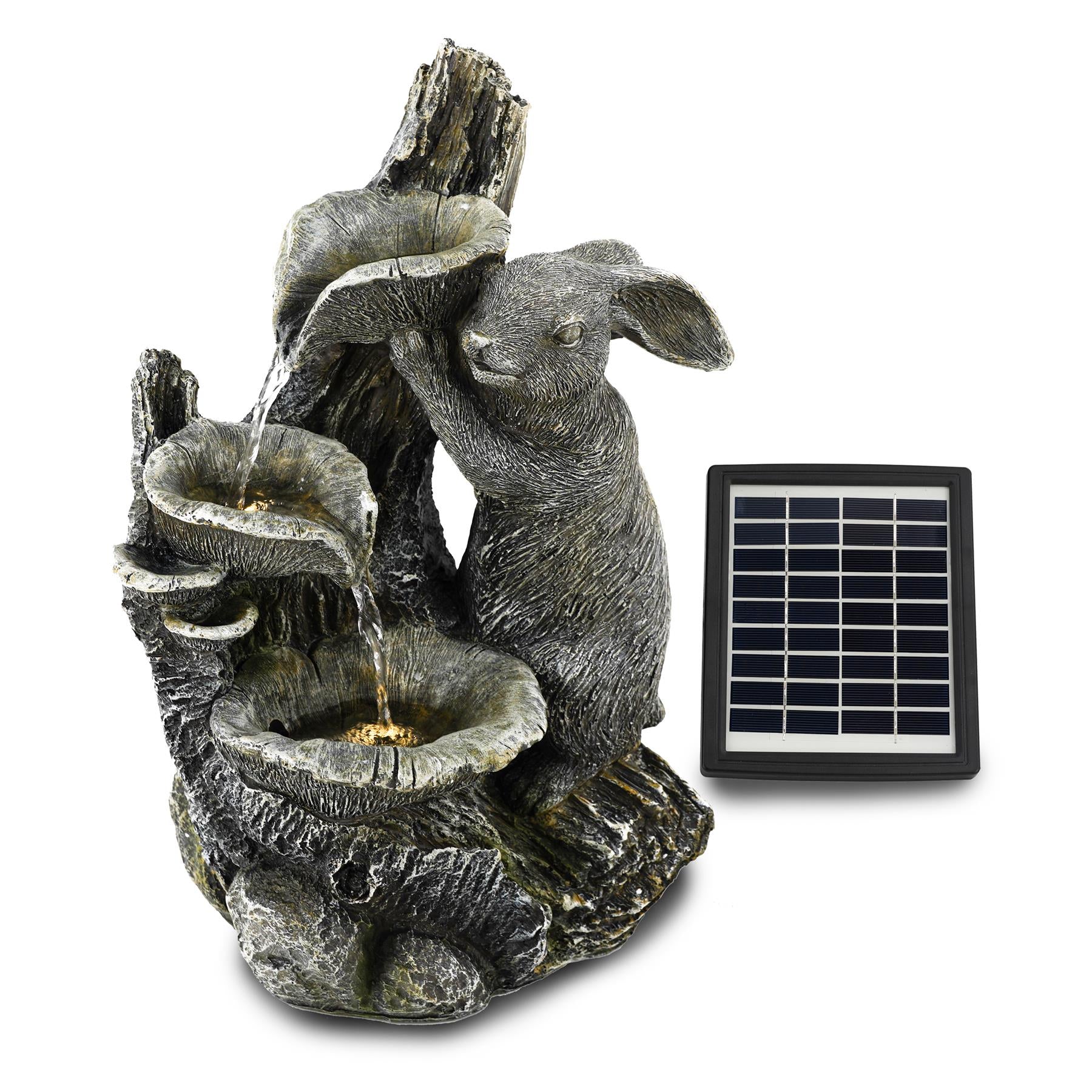 Rabbit Solar Water Feature Outdoor With LED by GEEZY - The Magic Toy Shop