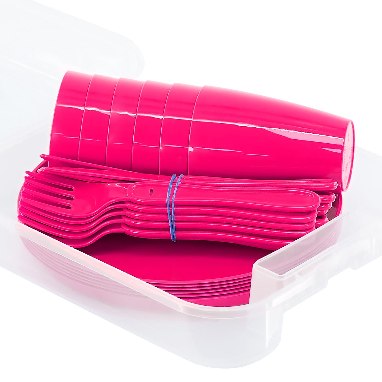 Pink Camping Set For Six 31 Pieces by GEEZY - The Magic Toy Shop